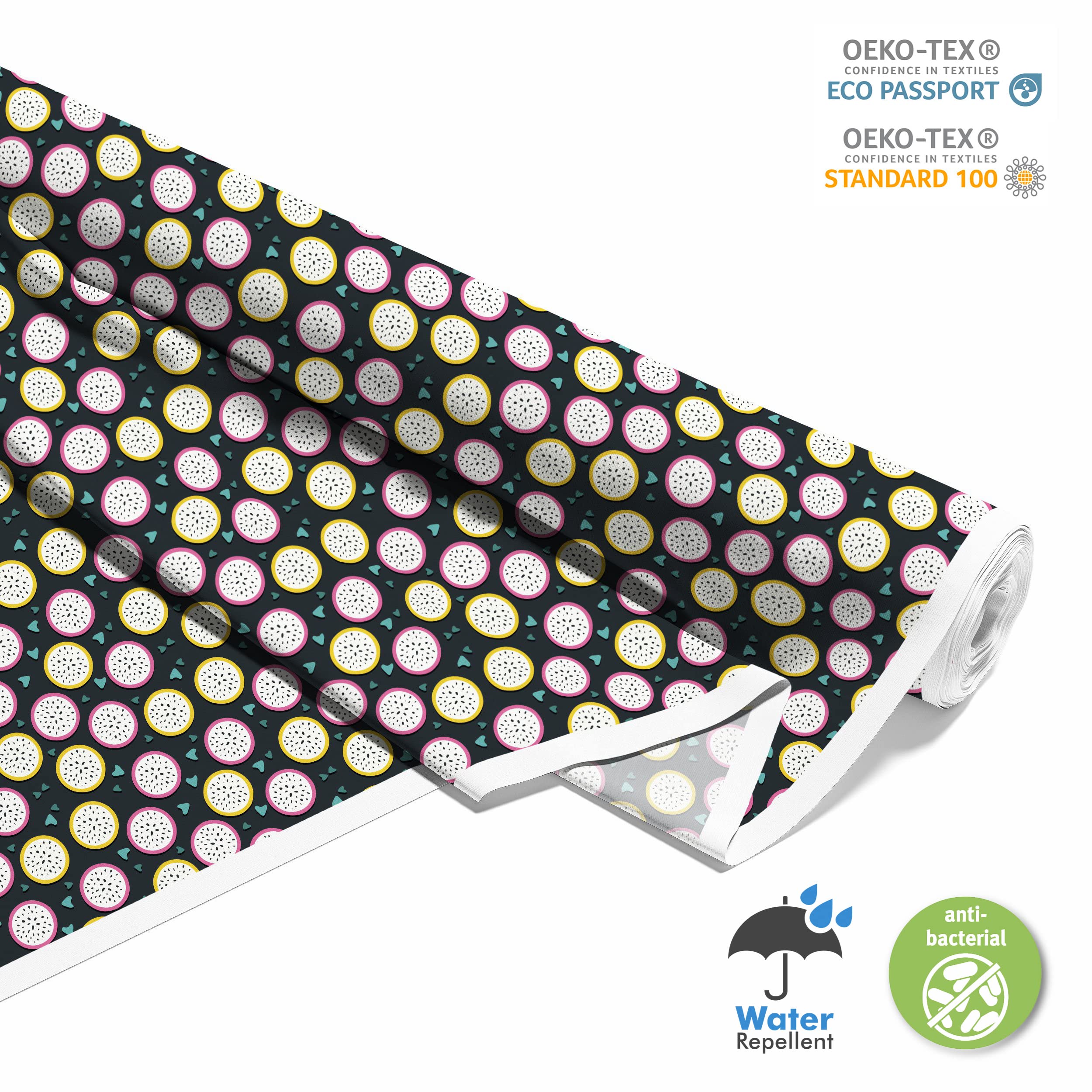 HEKO PANELS Stoff Oxford Wasserdichte Meterware Canvas-Stoff Polyester Stoff Zum Nähen Nähstoffe Dekostoffe Wasserabweisend Blickdicht Drachenfrüchte 5 Meter 155 x 500 cm