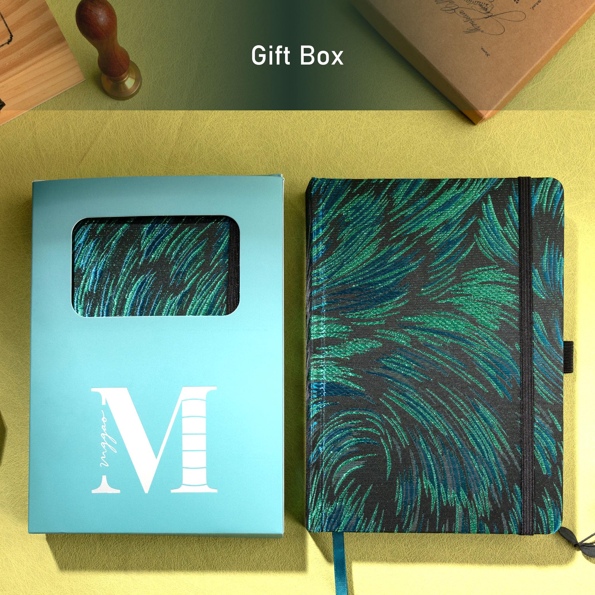 MGGAO Taccuino a Puntini, Quaderno con Copertina in Tessuto A5
