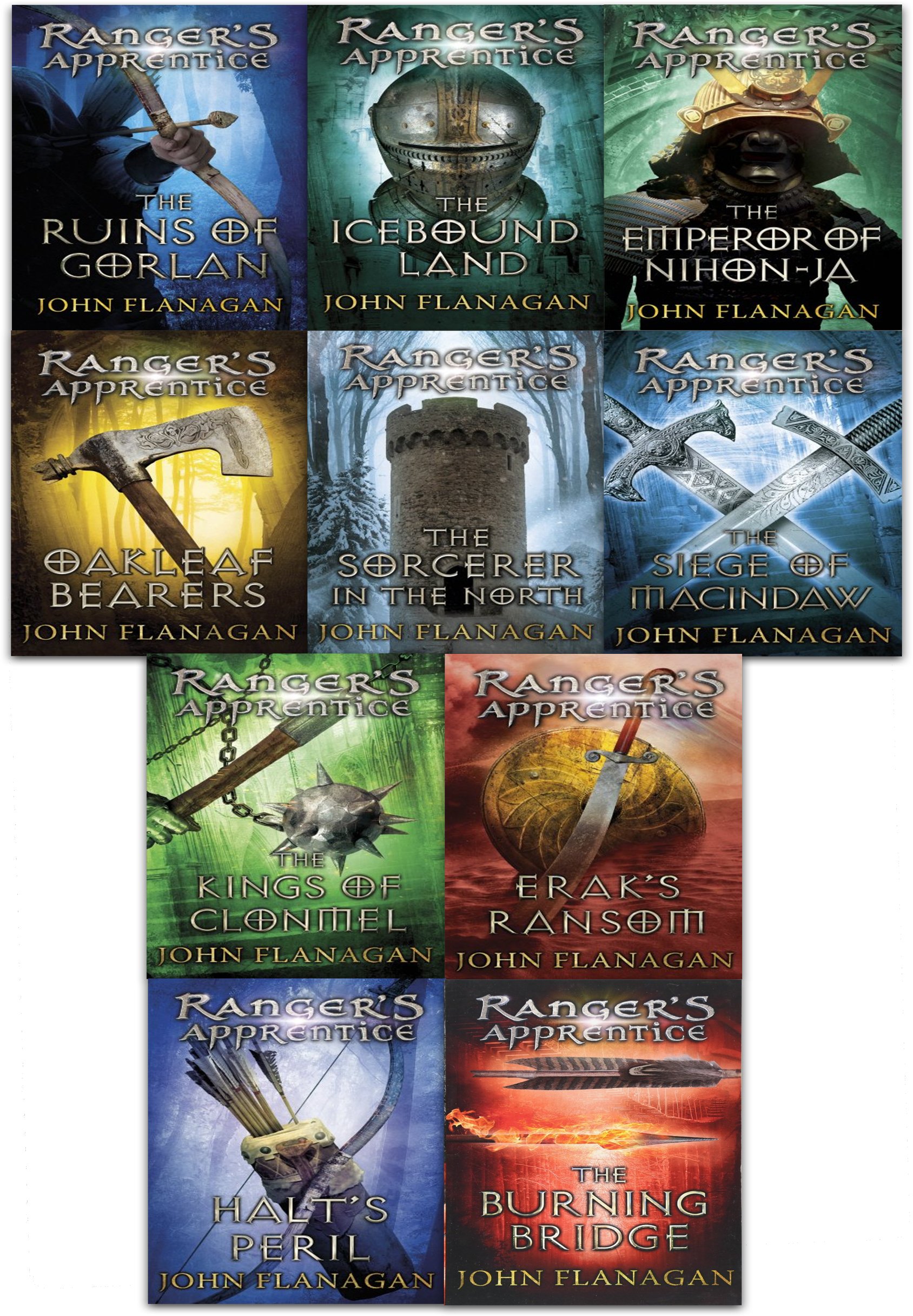 John Flanagan Rangers Apprentice Series Collection 10 Books Set (Book 1-10)