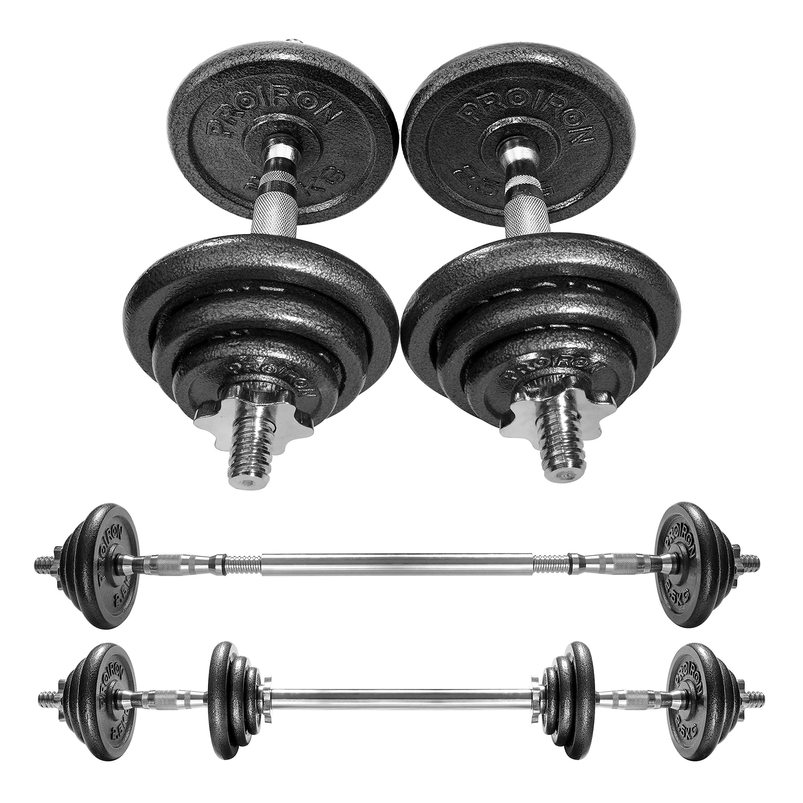 PROIRON 20kg/30kg Adjustable Dumbbells Weights set for Men Women, Cast Iron Dumbell Barbells set, Strength Training Equipment Home Gym Fitness, Hand Weights, Free Weights Bar Bell for Weight Lifting