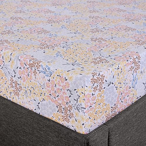 Miniatura 8 de Feather & Stitch - Sábana bajera ajustable, 100 % algodón, 300 hilos, ligera, refrescante y transpirable, con bolsillo profundo elástico regular de