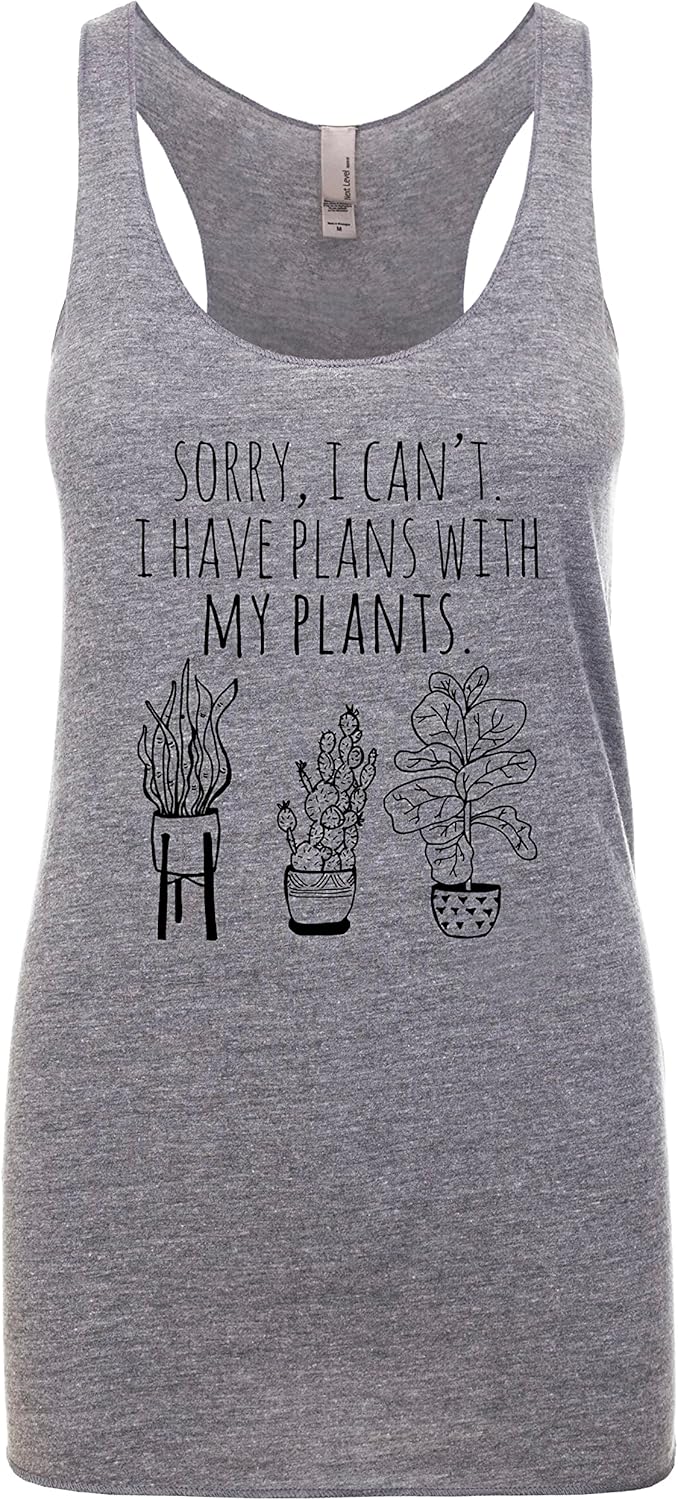 Women's Graphic Racerback Tank Top, Gift for Her, Shirts with Sayings, Yoga Tee, Plants