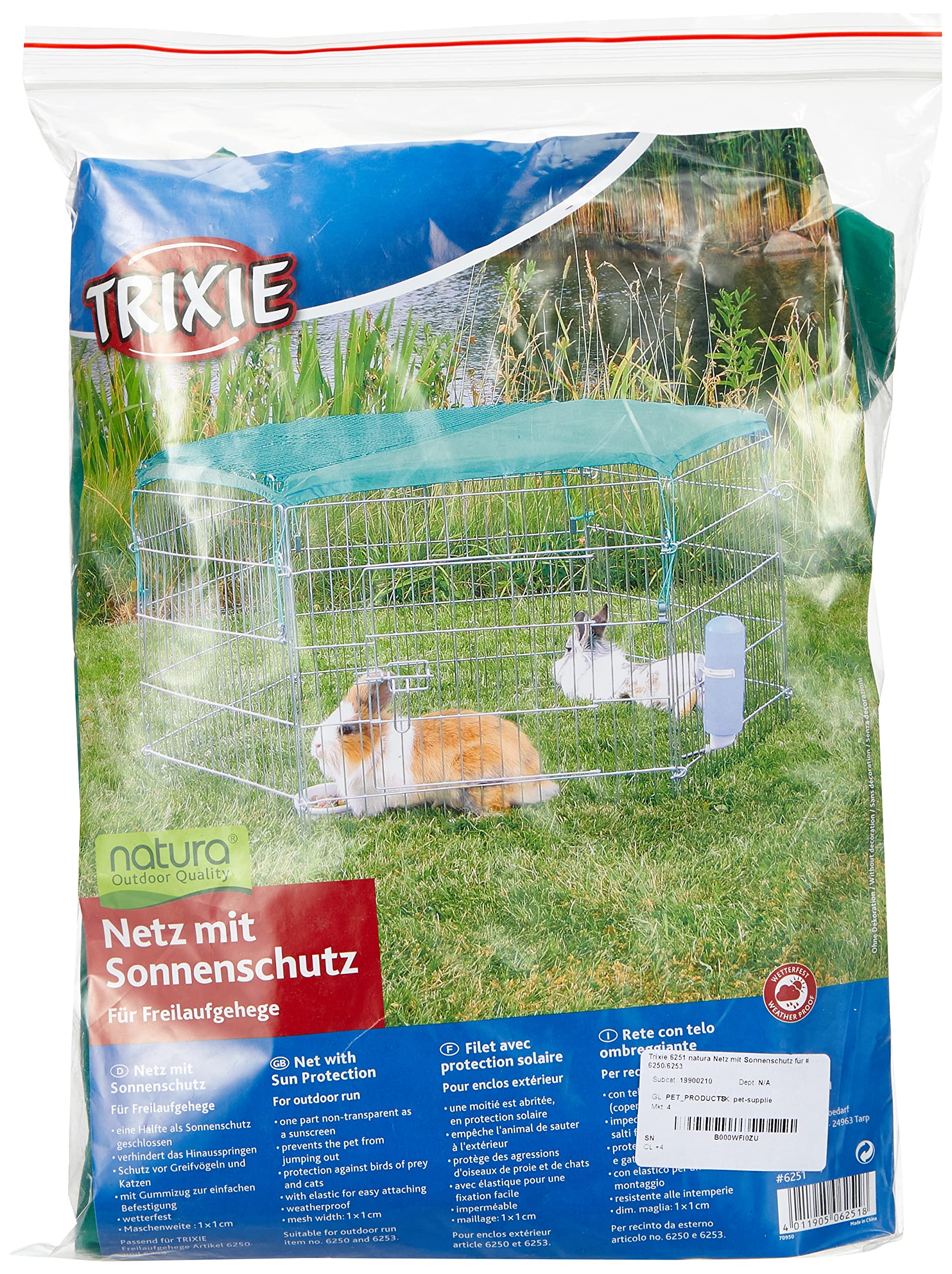 Trixie 6251 Filet avec Protection Solaire pour 6250/6253, 1,10 x 1,10 m