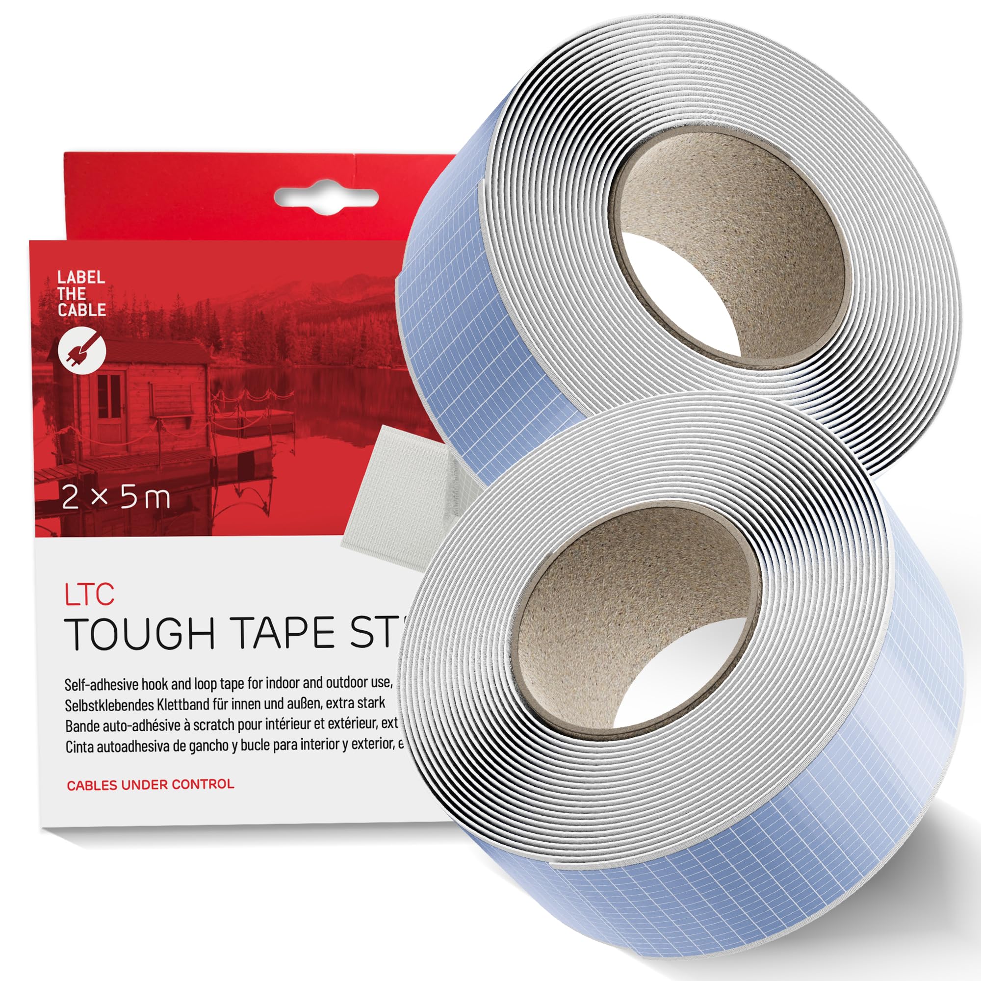 Scratch autocollant large blanc 50mm pour fixation textile et maison