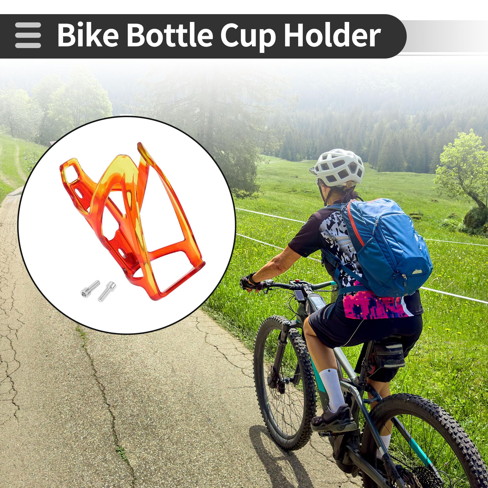Motoforti Bike Bottle Cup Holder Cage Rack Integrally-formed PC Plastic Bicycle Drinks Holder for MTB Road Mountain Bike Outdoor Cycling Red Yellow Dazzle - Image 2
