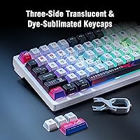 Vista 26 de ASUS Teclado mecánico inalámbrico ROG Azoth para juegos, 75% TKL, conectividad trimodo, interruptores lineales ROG NX Snow prelubricados Blanco