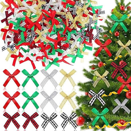 200 Pack Christmas Tiny Bows for Crafts: Your Creative Embellishment Solution