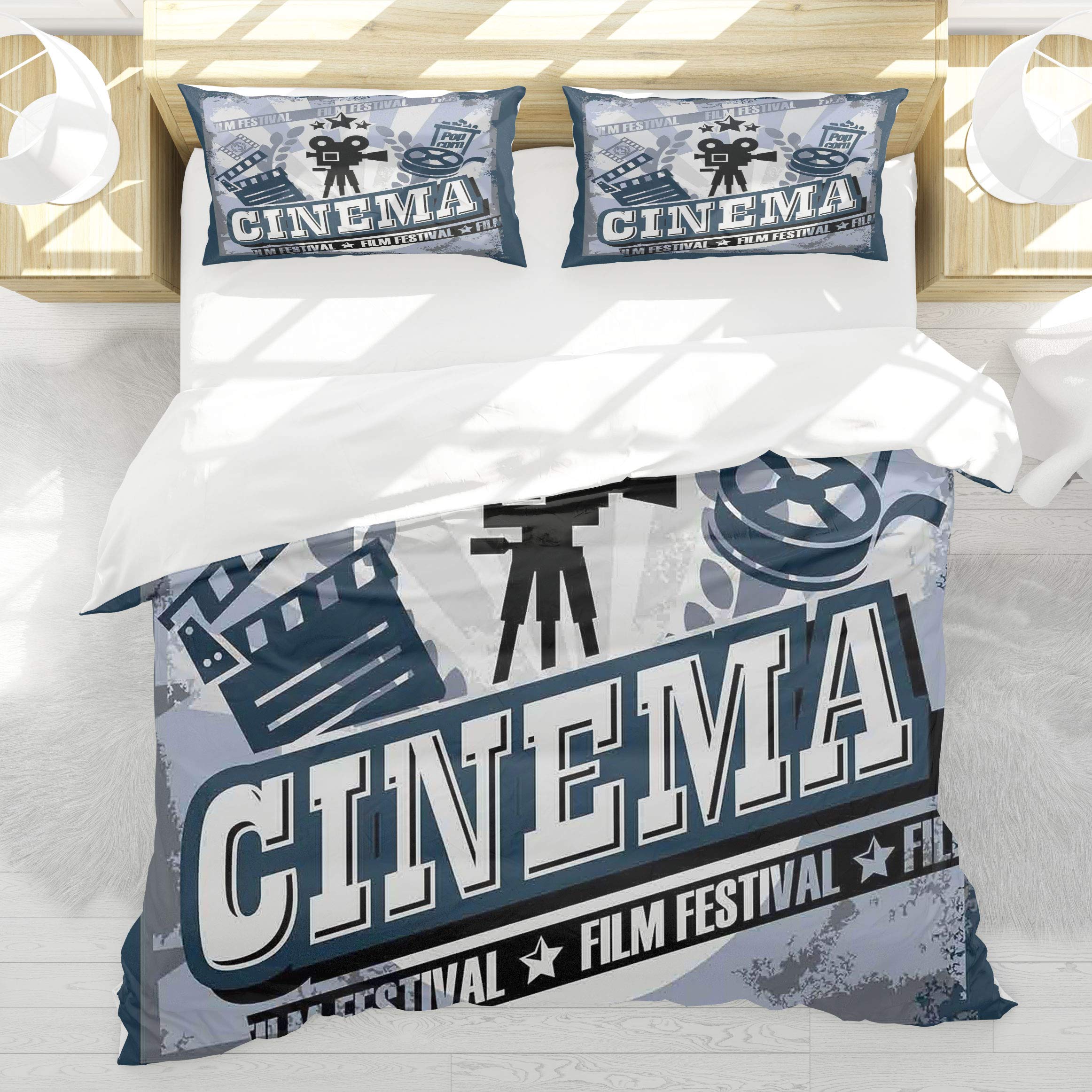 Affiche de cinéma vintage housse de couette grunge pour chambre rétro