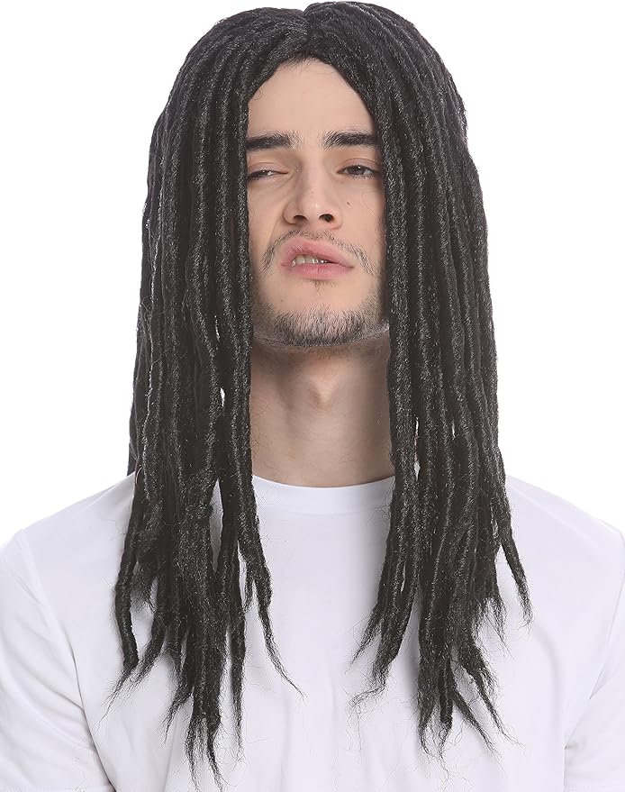 Parrucca Uomo Rinascimentale - Ricci Neri, 45 Cm, Per Costumi Storici E Carnevale