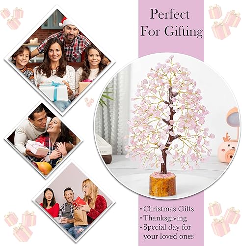 Miniatura 4 de Árbol de cuarzo rosa  Piedra preciosa  Feng Shui  Árbol de chakras  Cristal curativo  Árbol del dinero  Energía positiva  Árbol de la vida