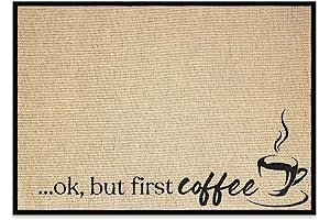 Coffee Bar Mat - Accessories for Coffee Bar Decor - Ok, But First Coffee Mat