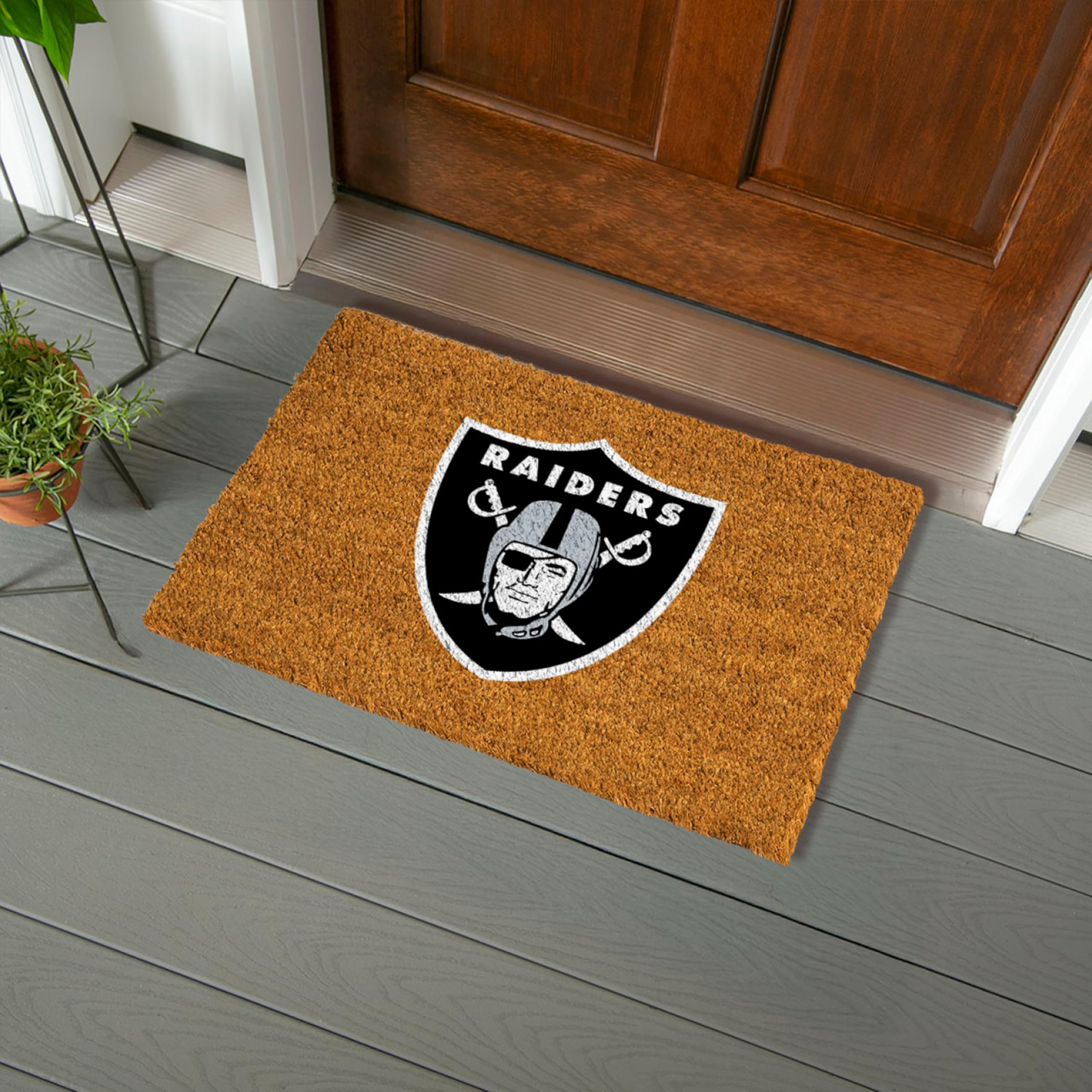 Amazon.com: NFL LAS Vegas Raiders Natural Coir Doormat, Official