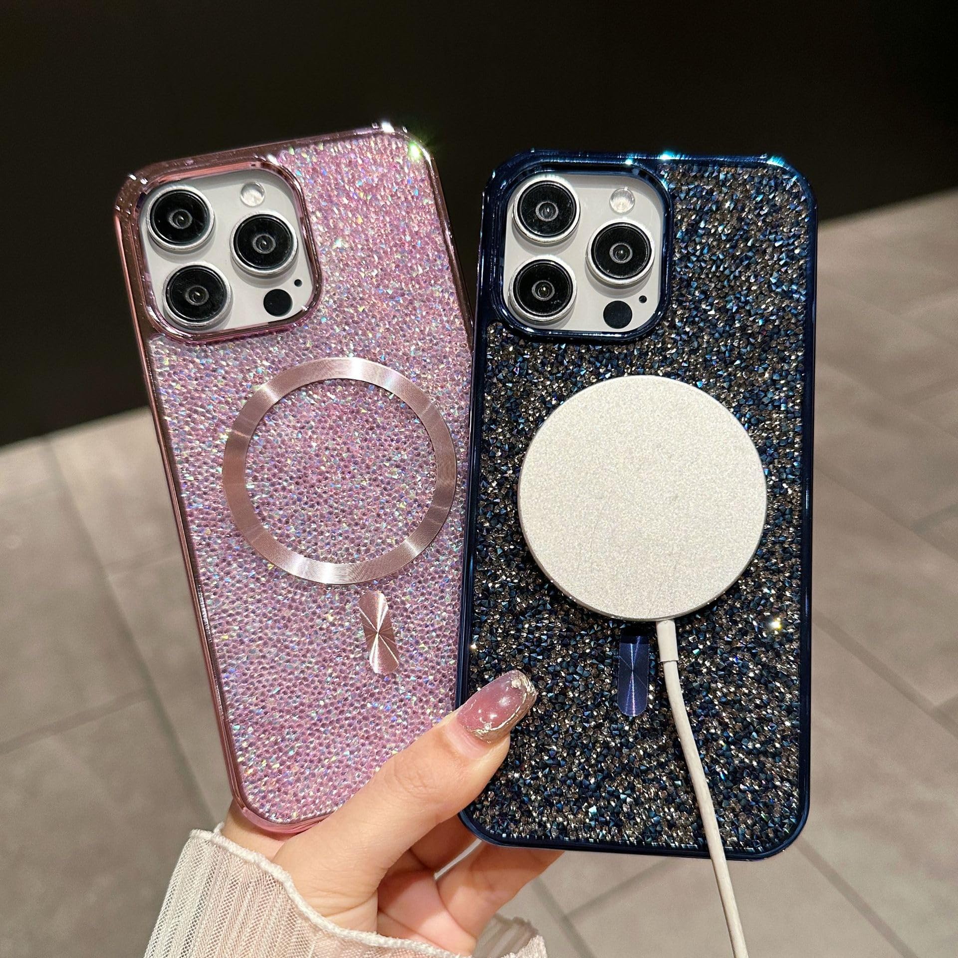 Funda Para IPhone 12 Pro Con Purpurina Segura, De Silicona