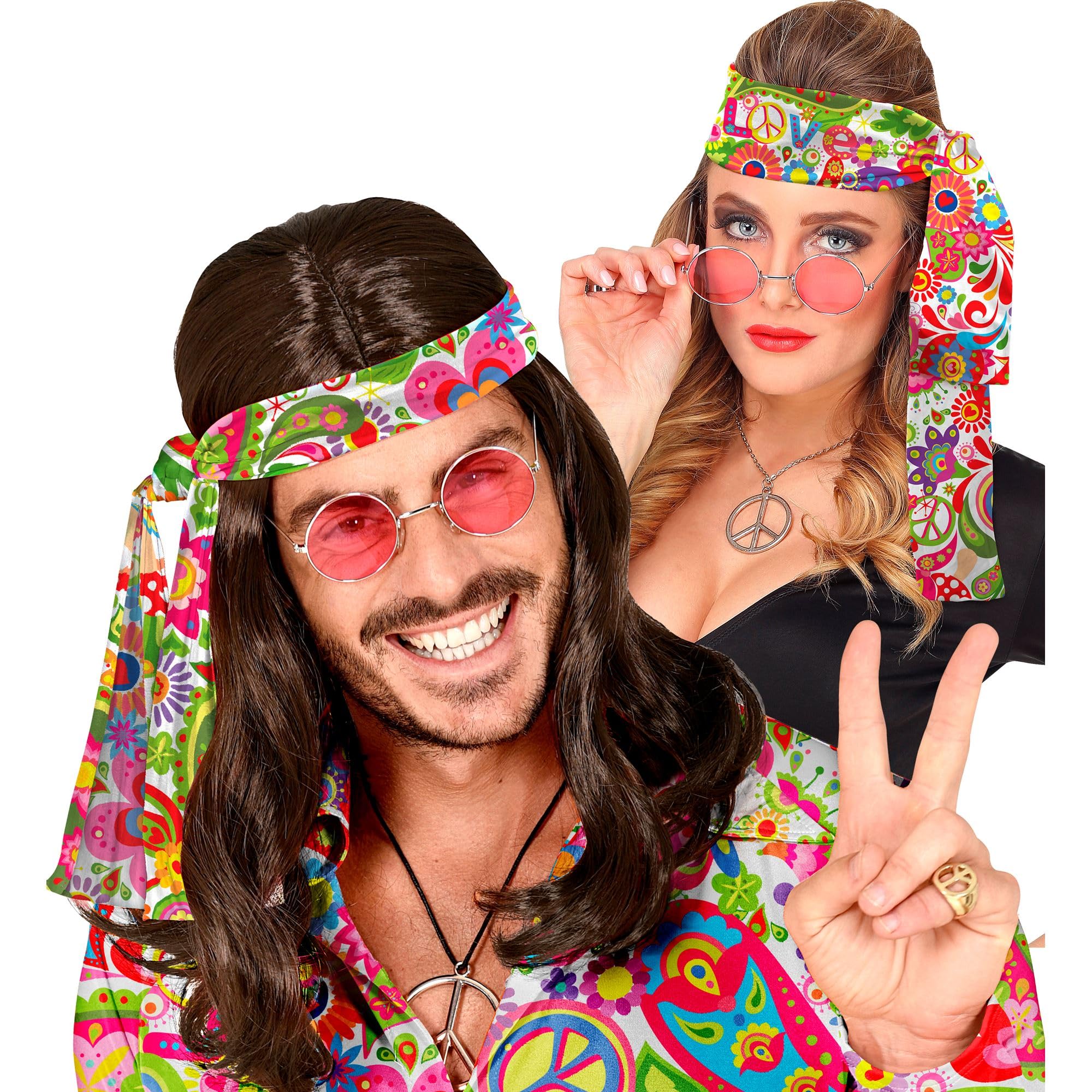 W WIDMANN MILANO Party Fashion - 60s/70s headband, hair band, flower power accessory, hippie