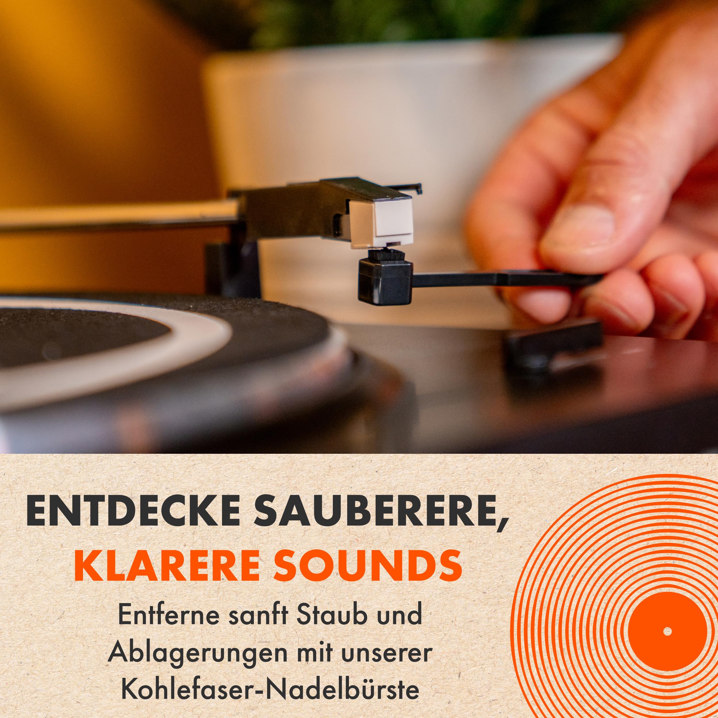 5-in-1 Vinyl Schallplatten LP Reinigungsset von SPINCARE | Mit Antistatischer Schallplattenbürste/Karbonfaser-Nadelbürste/Schallplatten Reinigung Lösung/Ständer zum Trocknen