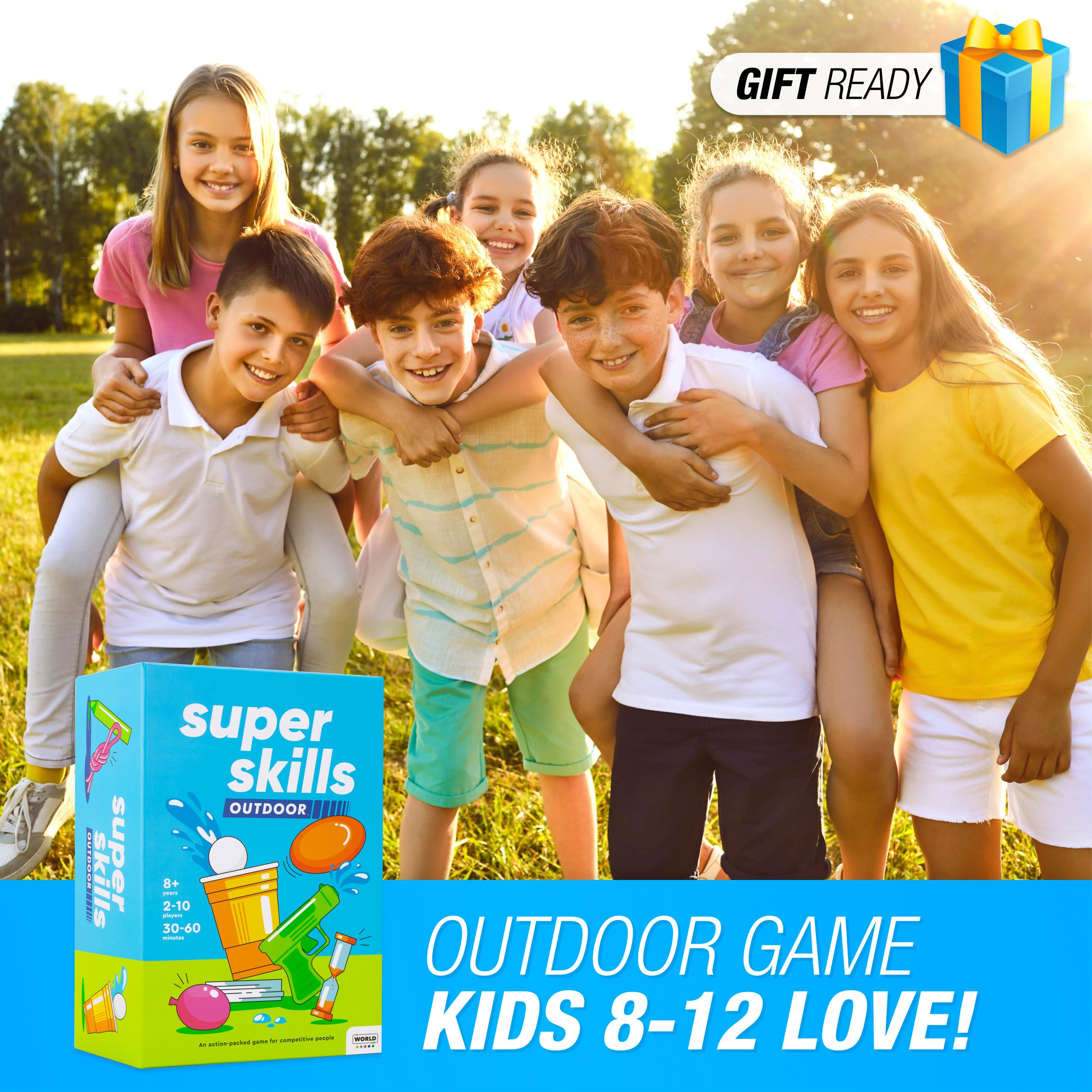Il gioco del mondo Super Skills Outdoor Yard Game - Giochi Estivi in Cortile per Bambini dagli 8 Anni in su, Adolescenti e Adulti - Divertente Festa in Acqua per Tutta la Famiglia