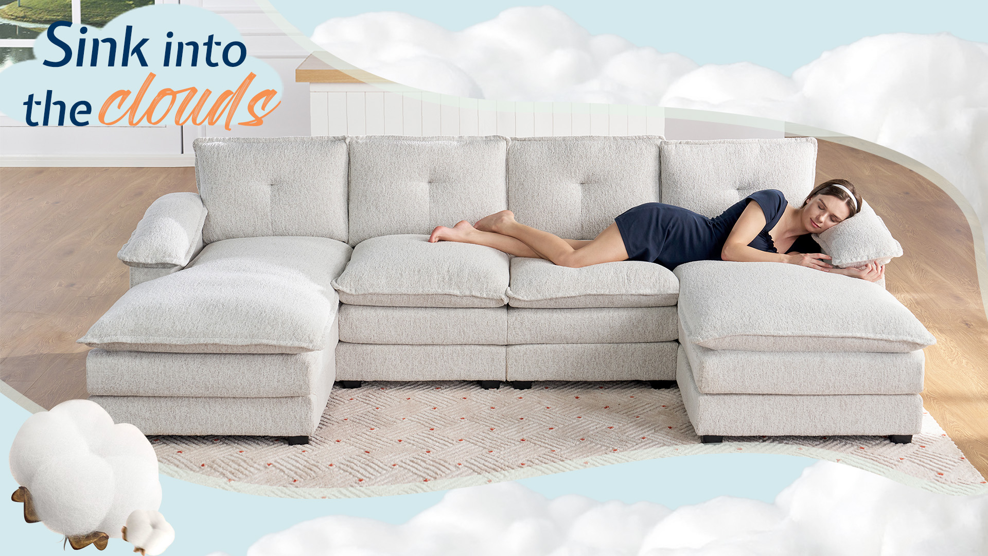 Amazon.com: Jocisland Oversized Sectional Couch, Modular Sectional