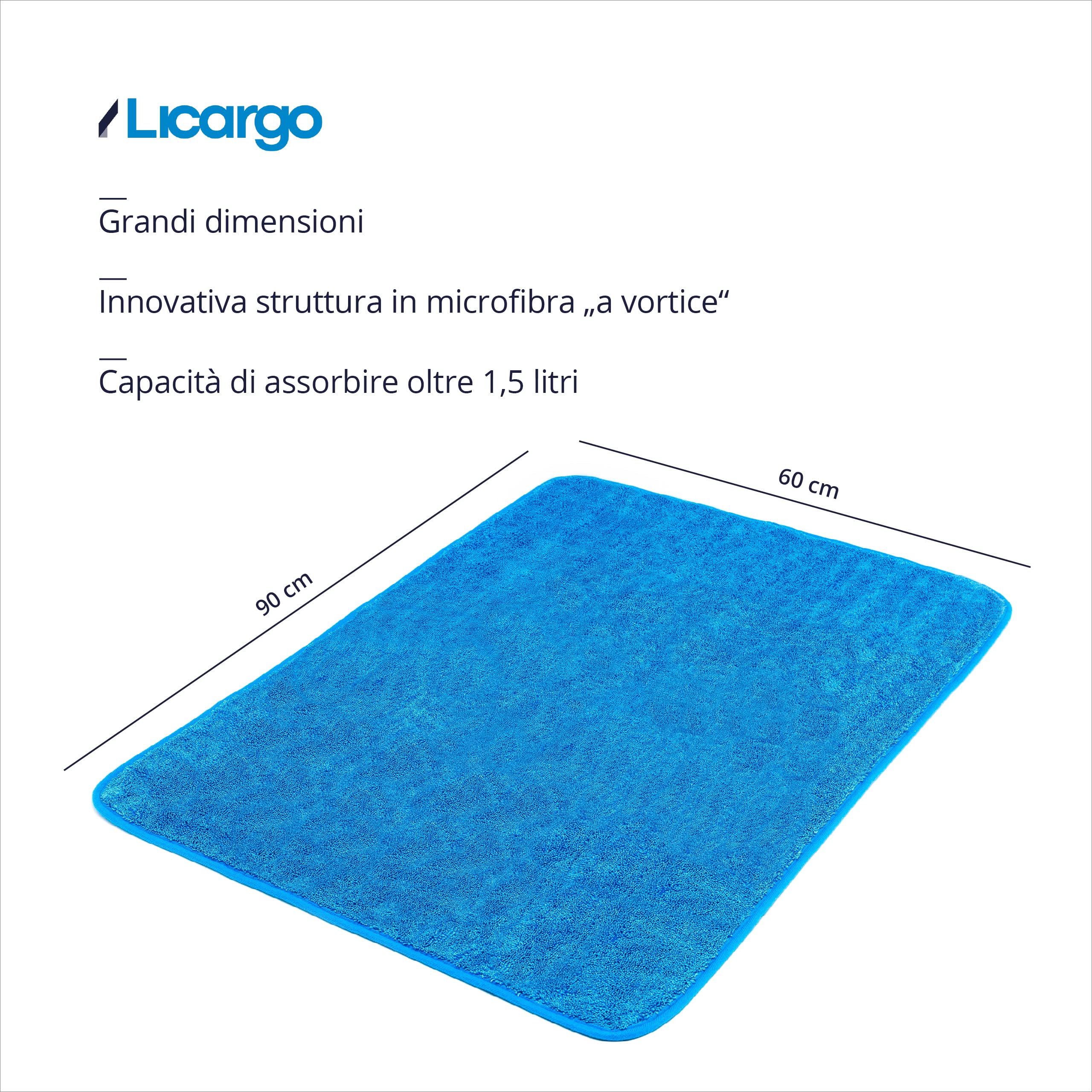 LICARGO® Panno Extra Large Per Asciugatura 90x60cm - Estremamente Assorbente, Morbido E Delicato - Panno In Microfibra Senza Rilascio Di Lanuggine - 550GSM - Foto 13