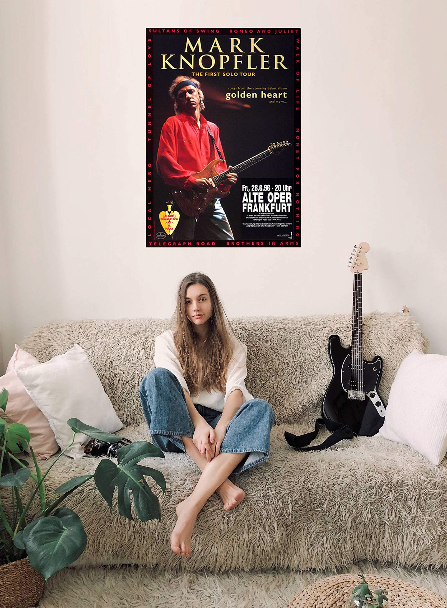 Mark Knopfler - Golden Heart, Frankfurt 1996 » Konzertplakat/Premium Poster | Live Konzert Veranstaltung | DIN A1 «