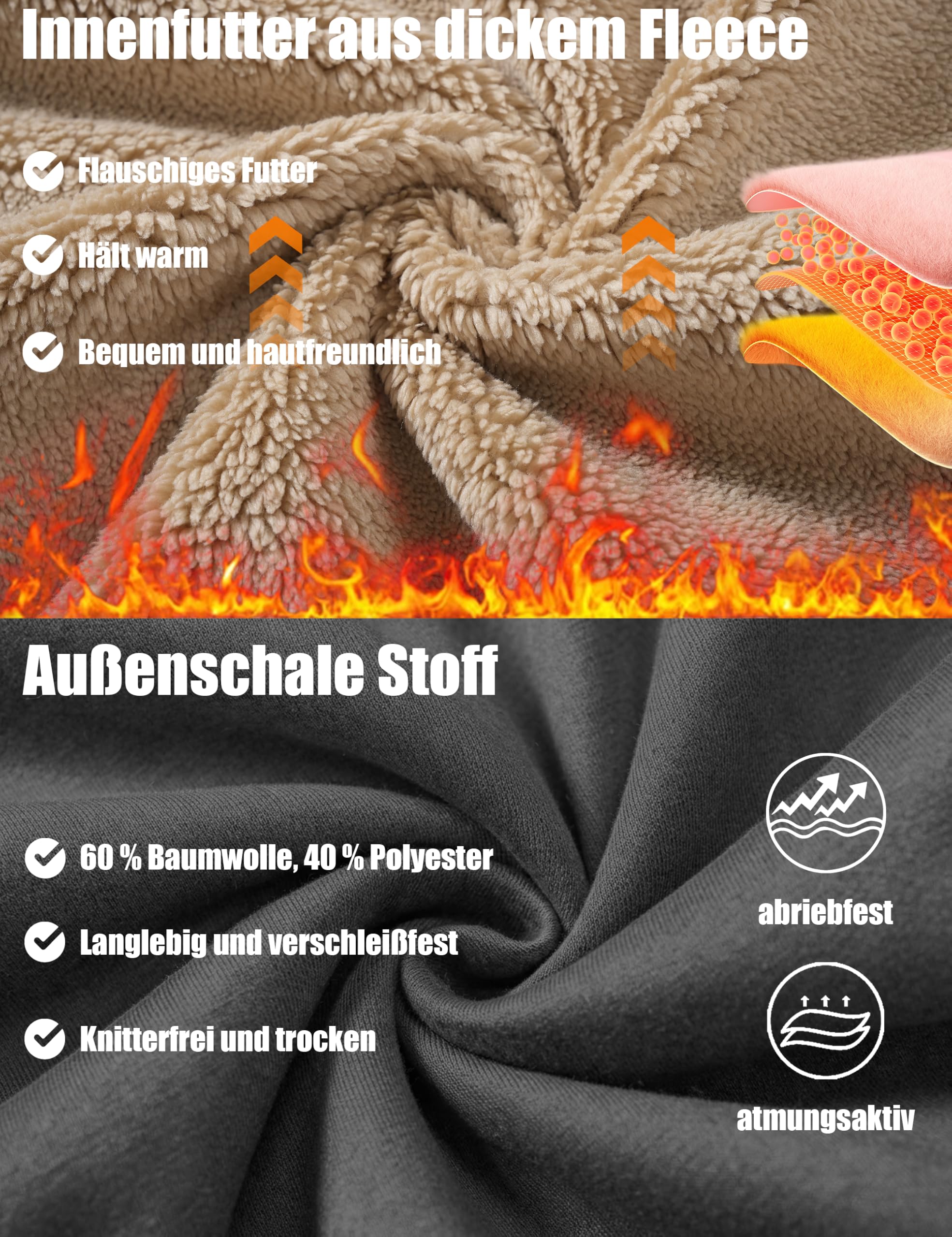 MAGCOMSEN Pullover Herren Heavyweight Sweatshirt Half Zip Fleecepullover | 1/4 Zip Fleece Pullover,Weich,Warm,Quarter Zip Herren,Arbeit,Outdoor,Freizeit,Ideal für Herbst und Winter