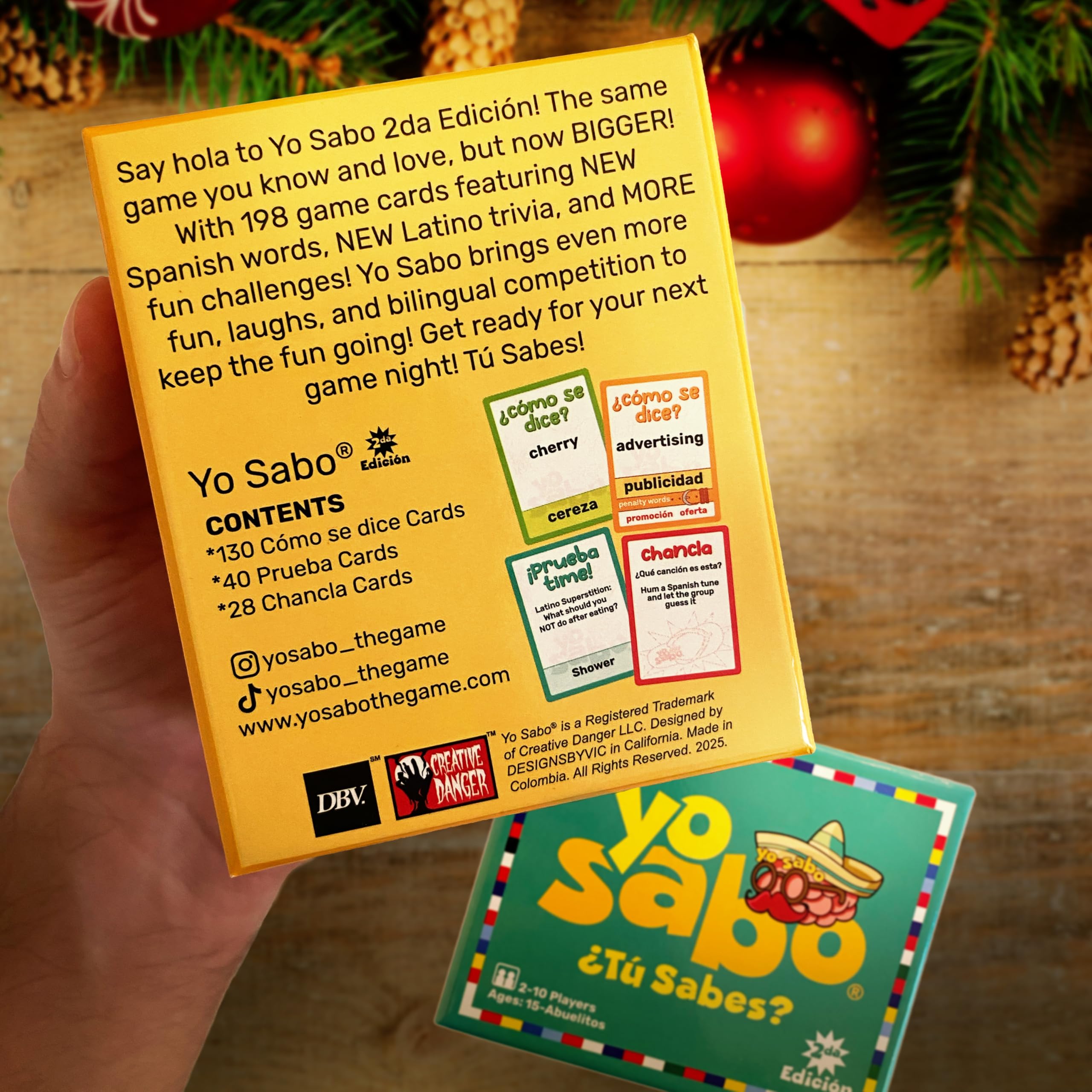 Yo Sabo: Edición 2 - Nuevo juego de cartas bilingüe familiar - Más cartas, más tiempo de juego - Desafía a tu español con trivia y desafíos divertidos - Juego de Mesa con 198 cartas para todas las