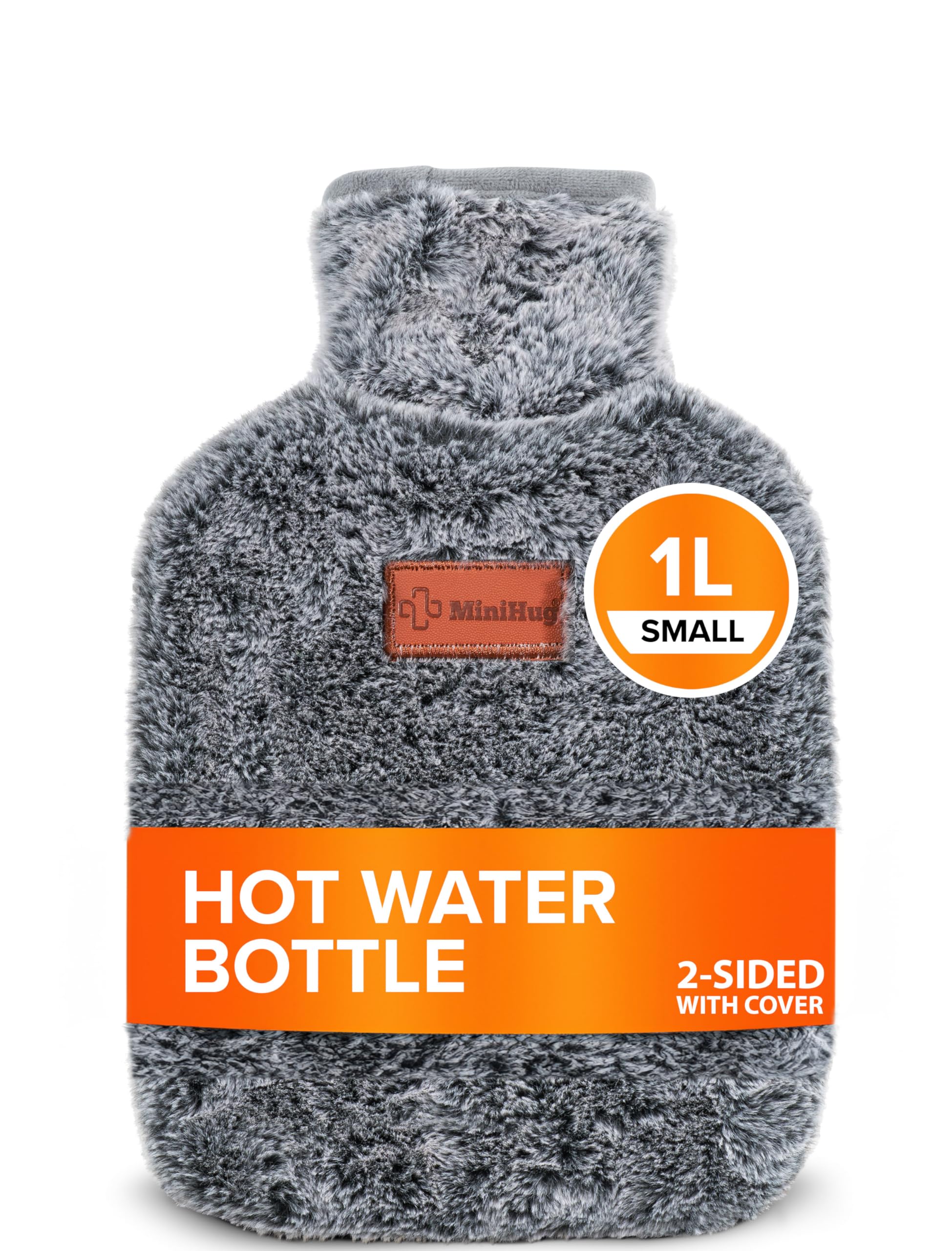 Sponsored Ad – HeatHug Small Hot Water Bottle - with Cover UK Endometriosis Period Pain Relief Super Soft Cover and 1L Hot Water Bottle Double Sided for Back Pain Relief