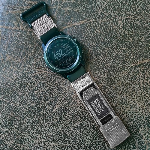 Miniatura 7 de Compatible con correa de reloj Garmin, correa deportiva de nailon extral larga súper resistente con diseño de bucle tejido para