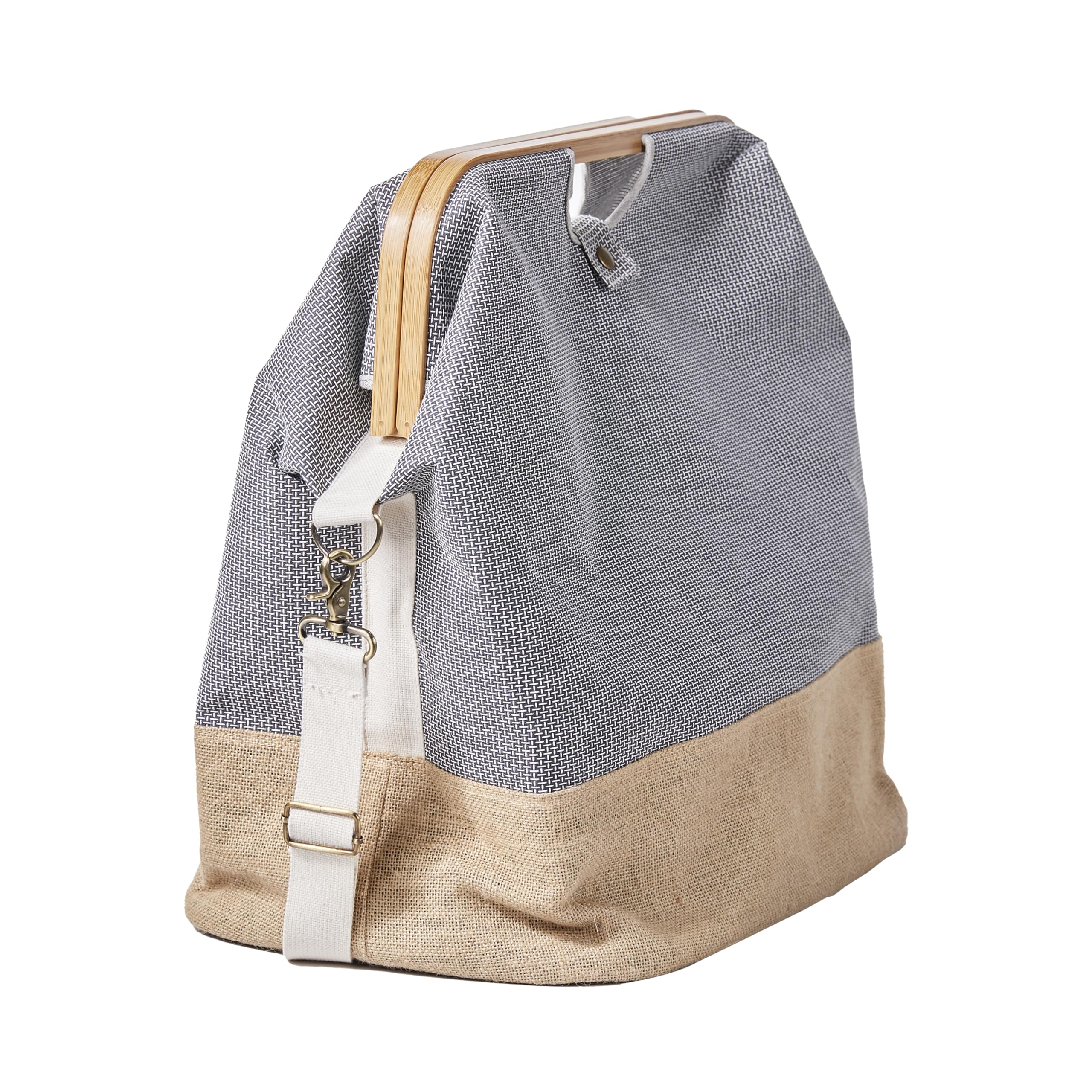 Prym 612557 Store & Travel Bag Canvas & Bamboo M, Anthrazit Piece, One Size, Charcoal