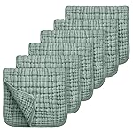 Looxii Muslin Burp Cloths 6 Pack - 20 x 10 - Ultra Soft & Absorbent, 6-Layer 100% Cotton for Spit Up & Drool- Gentle Baby Burping Cloth, Newborn Boys Girls Essentials, Dark Green