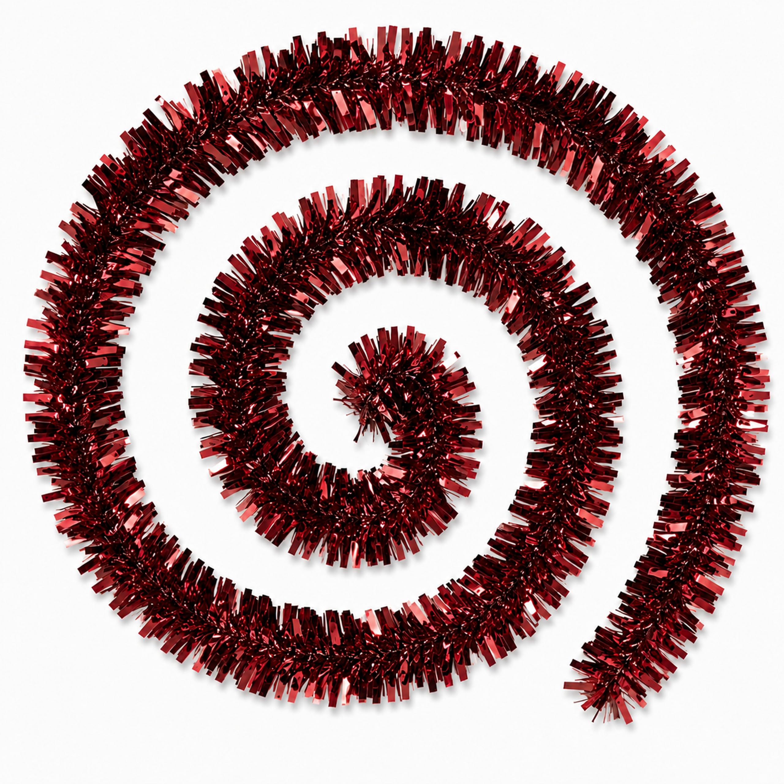 8 Pcs Chunky Christmas Tinsel Garland 2m Burgundy Xmas Decoration