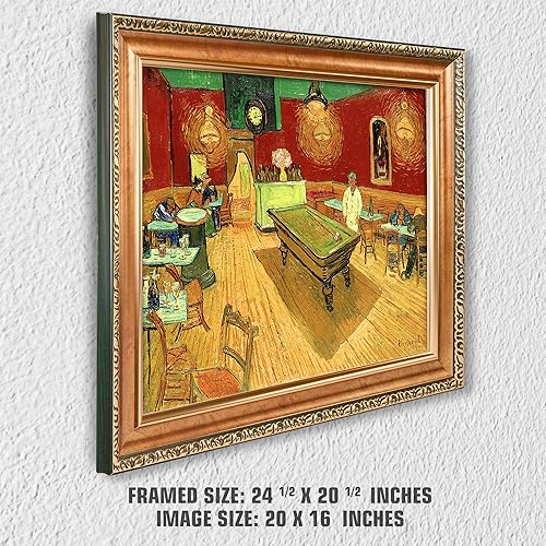 Miniatura 910 de A&T ARTWORK The Starry Night de Vincent Van Gogh. Tamaño del marco: 36 x 30 pulgadas, tamaño de la imagen: 30 x 24 pulgadas, reproducciones clásicas