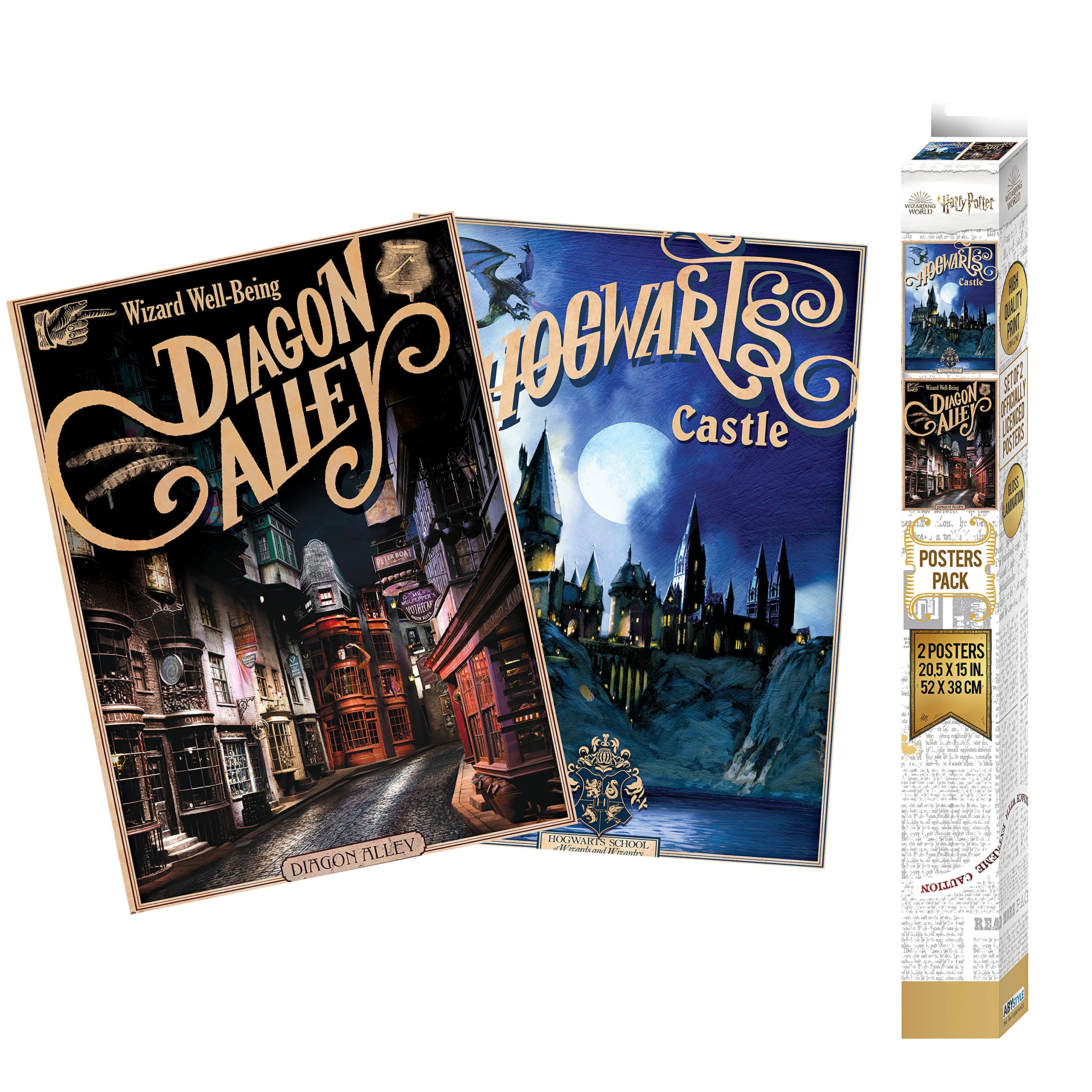 Set De 2 Posters Harry Potter Chibi – Poudlard & Diagon, 52x38 Cm, Papier 170 G/m², Officiel - 3
