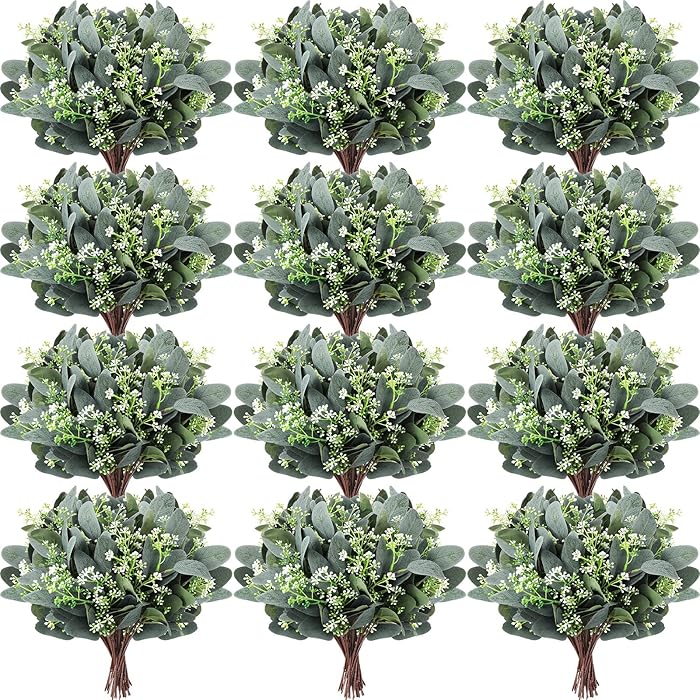 Buy 60 Pcs Eucalyptus Leaves Stems Janinka Eucalyptus Leaves Artificial