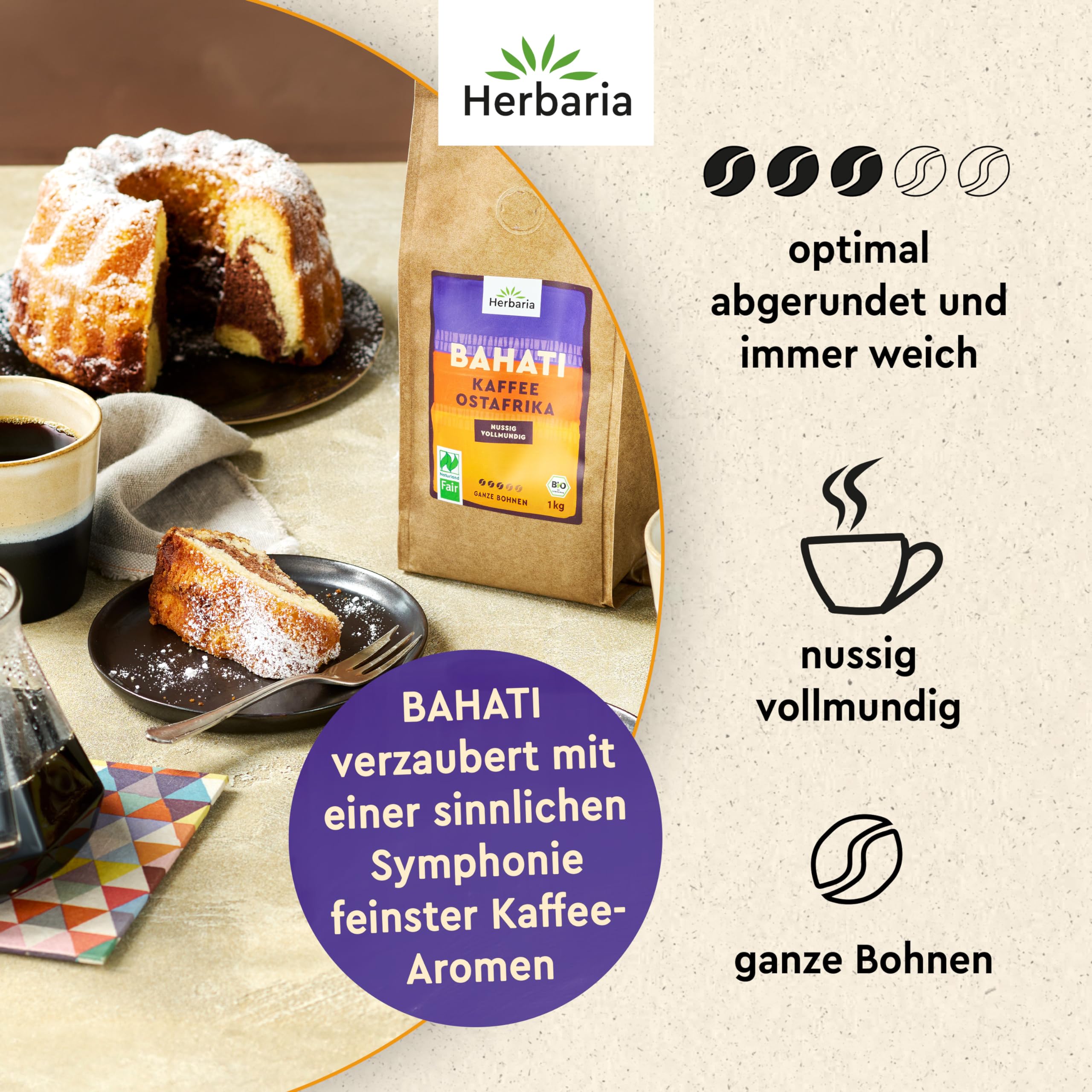 Bahati Kaffee ganze Bohne bio 1000 g