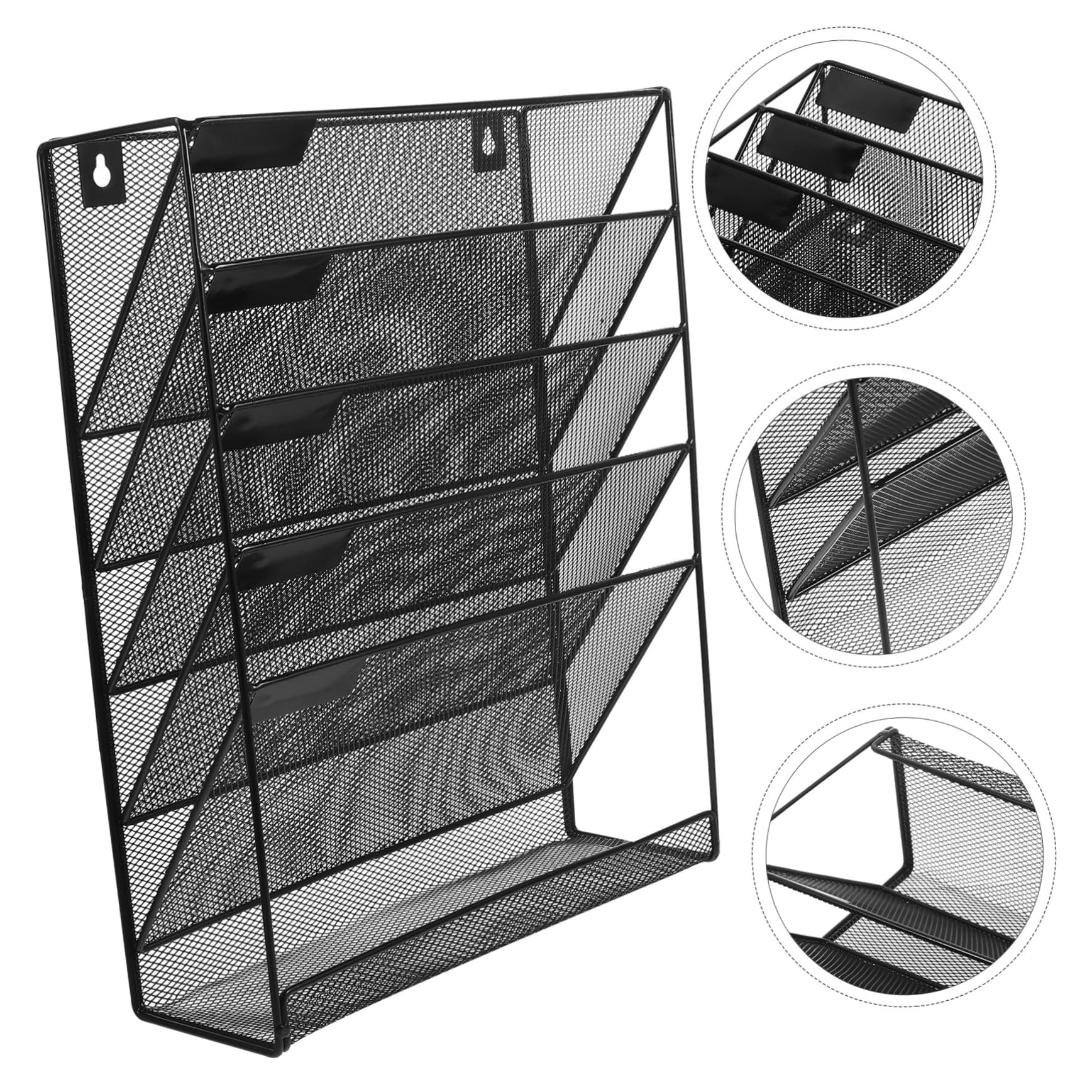 Organizador de Documentos de Pared Apilable de Hierro con Compartimentos Soporte para Archivos y Cartas Diseño Compacto y Resistente para Oficina y Hogar Color Negro