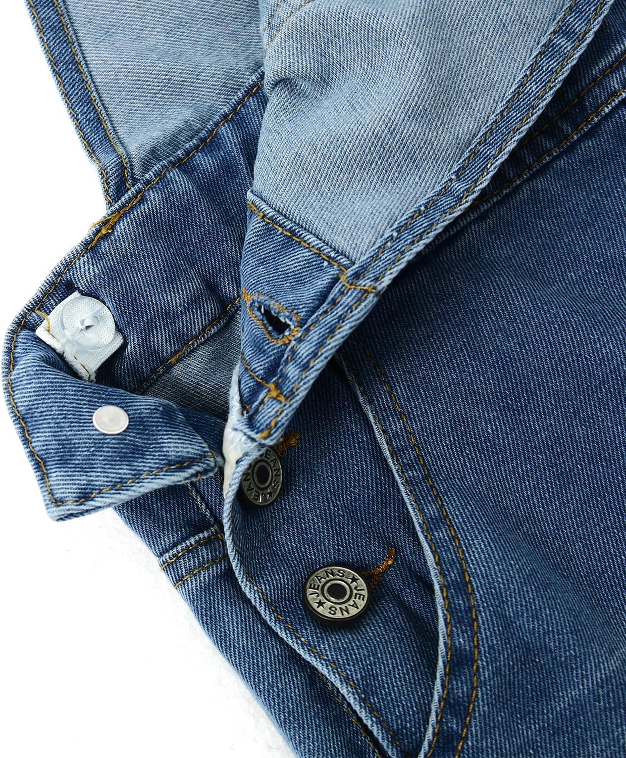 KIDSCOOL SPACE Girls Ripped Denim Overalls,3 Buttons Ripped Elastic Band Inside Jeans Jumpsuit - Image 4