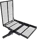 ECOTRIC 46.2 x 26.8 x 38.7 inch Hitch Cargo Carrier w/Ramp Foldable 500 Lbs Capacity Hitch Mount Steel Wheelchair Carrier Mobility Scooter Ramp 2