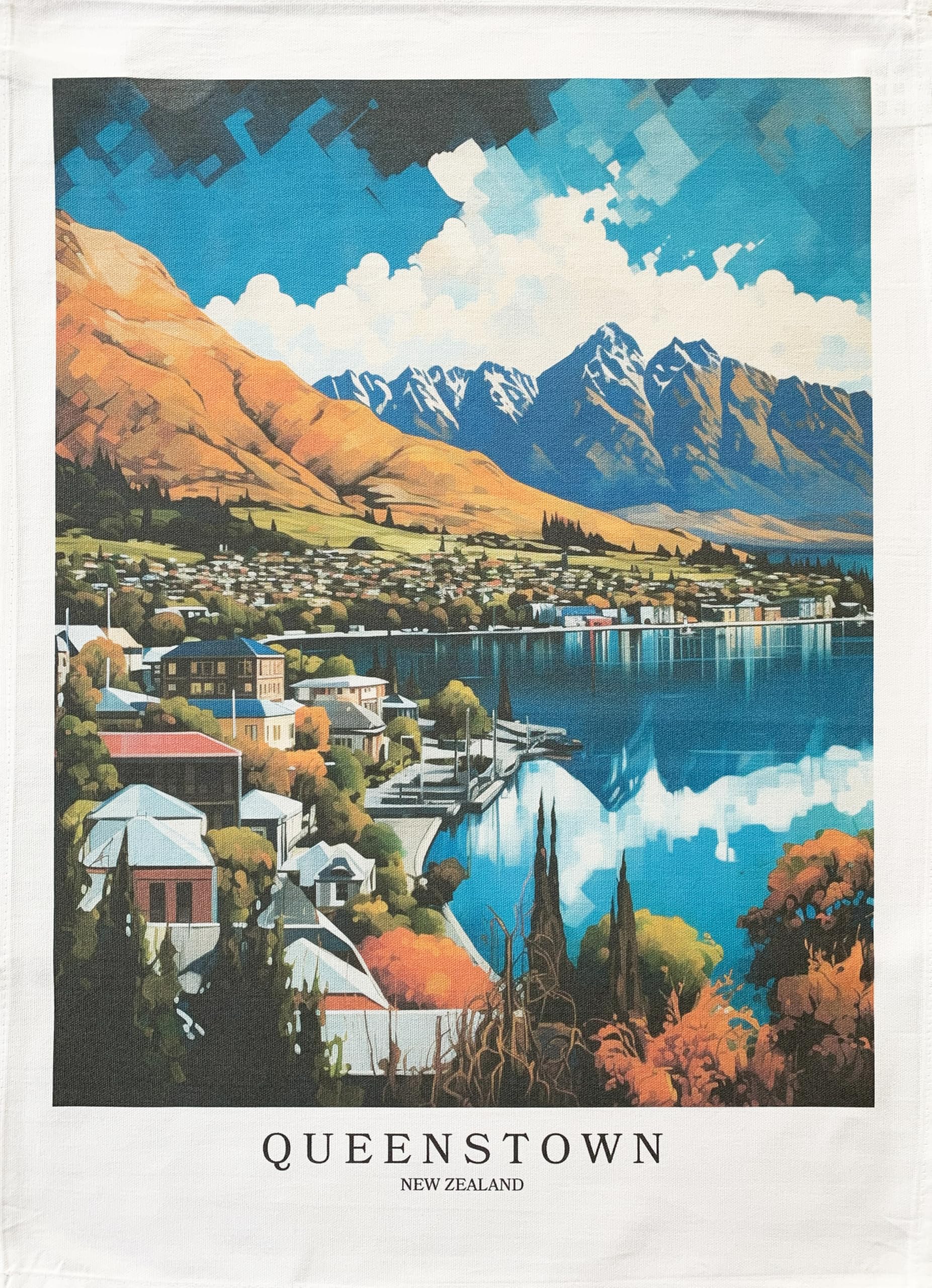 Half a Donkey Queenstown New Zealand large cotton tea towel