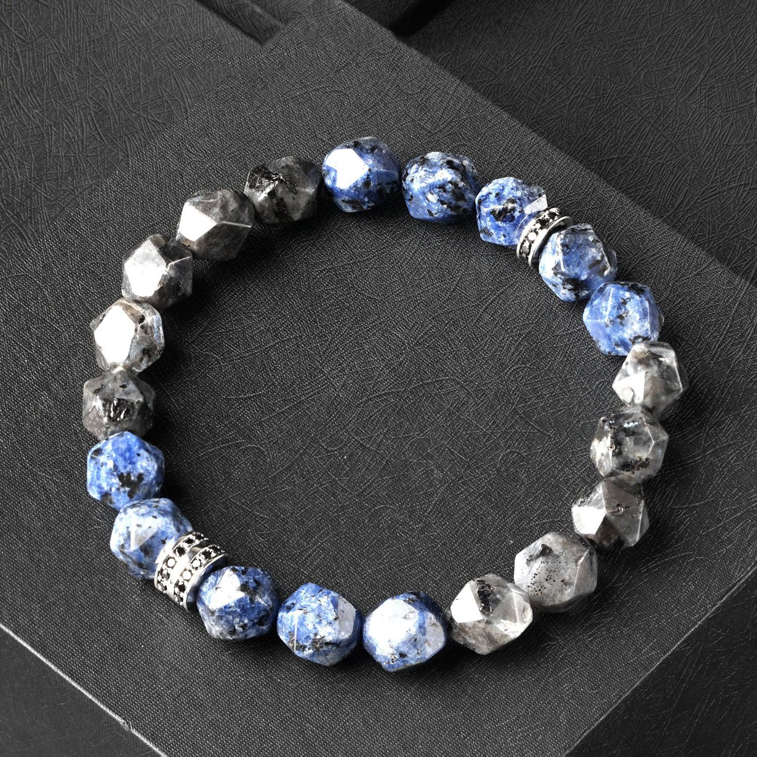 Herren Perlen Armbänder Rauten Heilung Kristall Stein Stretch Starry Night Armband Stress Relief Armbänder