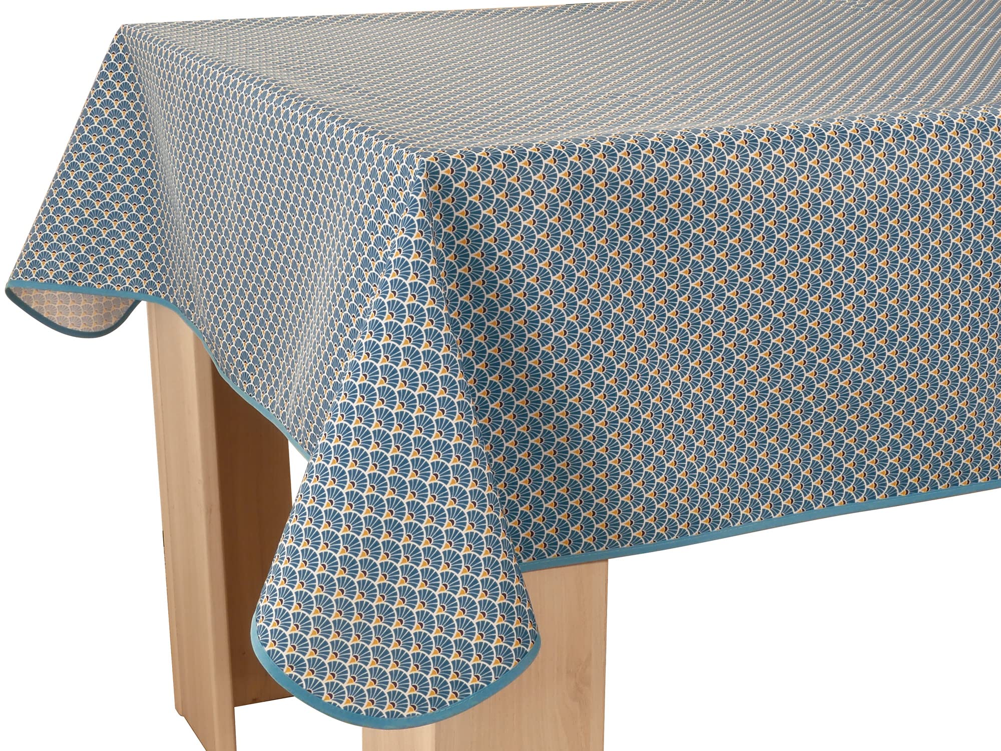 Le Linge De Jules Tovaglia Rettangolare Antimacchia 150x300 Cm - Colore Paon Blu Scuro, Trattamento Idrorepellente