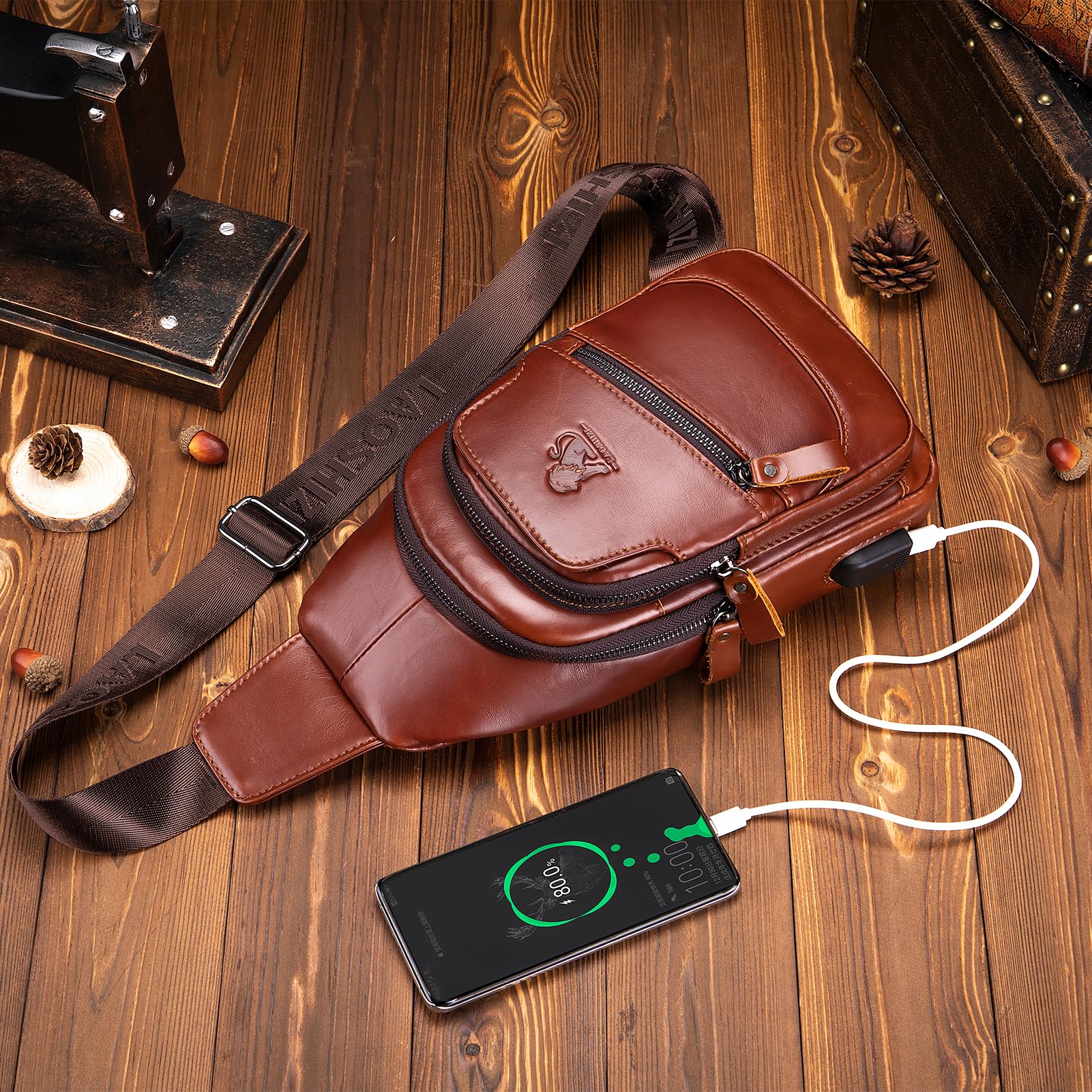 pundarika umhängetasche herren leder brusttasche umhängetasche herren sling bag handtasche männer umhängetasche