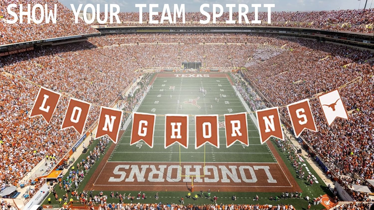 Texas Longhorns Tailgate Party Banner by Hanna's Handiworks | For School Parties, Graduations | Lightweight Fabric | Represent Your NCAA UT Team Spirit | Part 2 “Longhorns” - Image 5