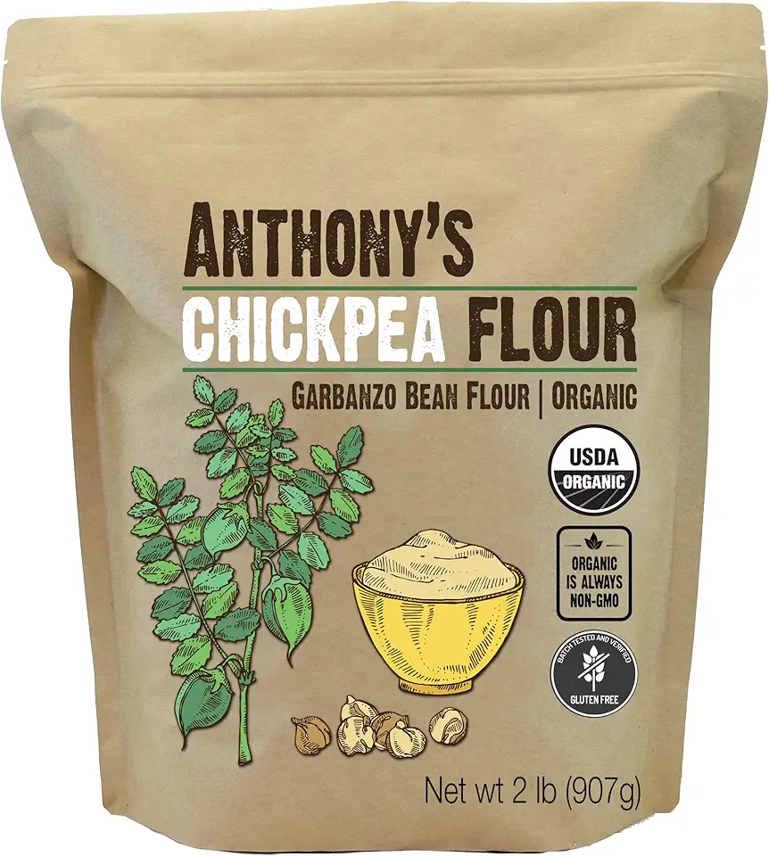 Anthony's Organic Chickpea Flour, Garbanzo Bean Flour, 2 lb, Gluten Free, Non GMO USDA Organic