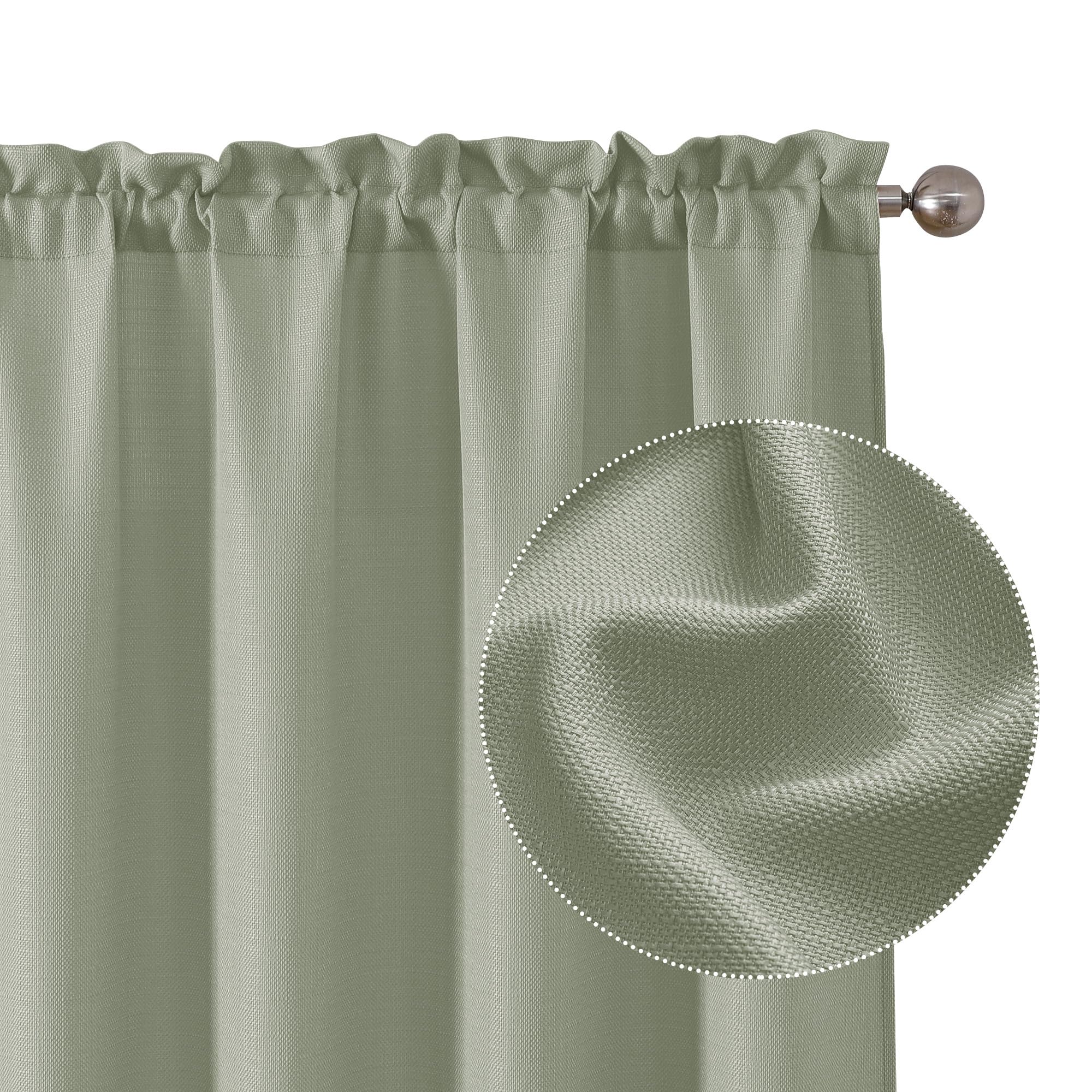 Chyhomenyc BENNET Faux Linen Textured Semi Sheer Curtains Light Filtering Soft Airy Rod Pocket Window Curtains for Living Room Bedroom 30" W x 45" L each