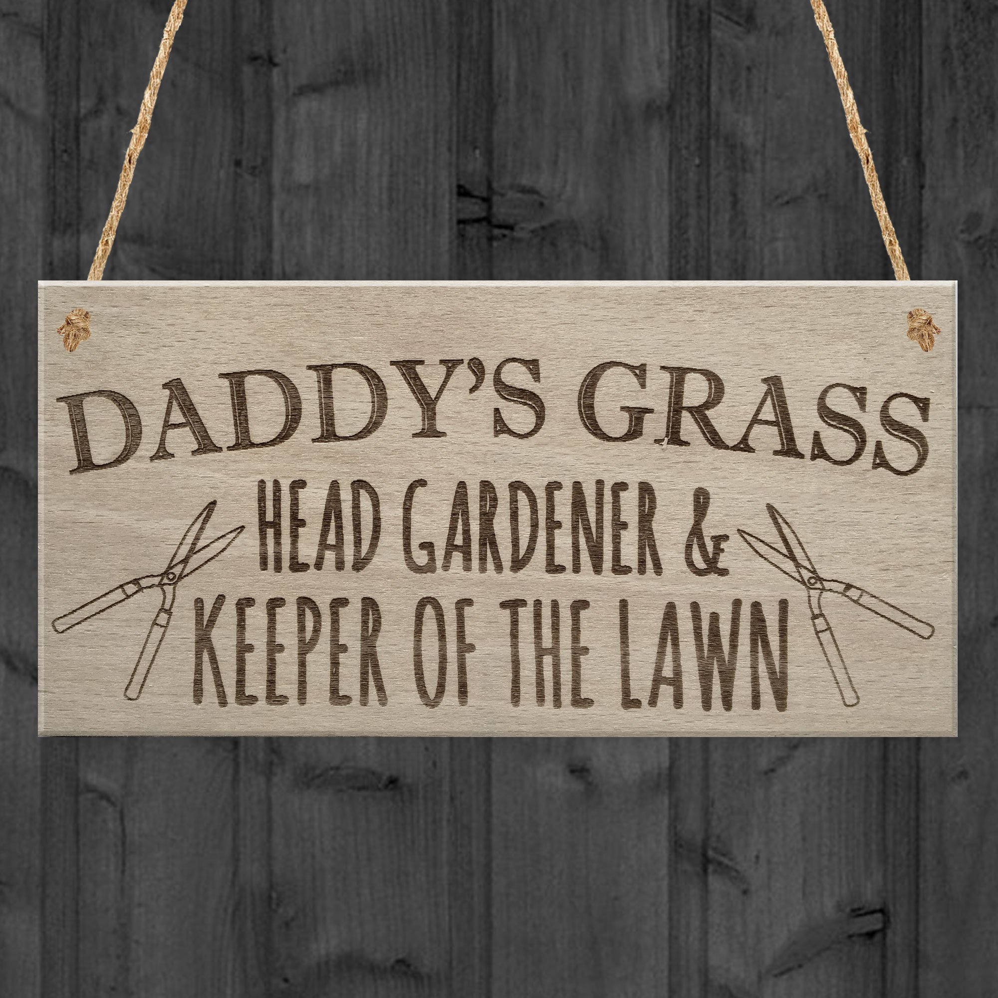 Red Ocean Daddy's Grass Garden Lawn Shed Father's Day Hanging Plaque Dad Gift Sign