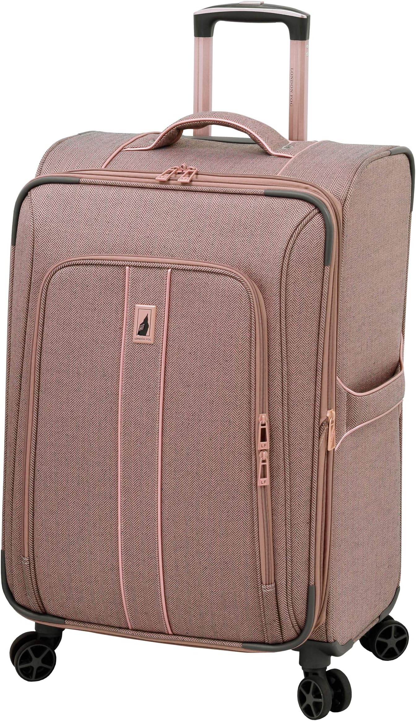 Newcastle 24 8-wheel Spinner, Rose Charcoal Herringbone