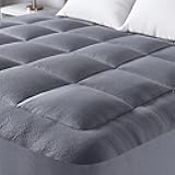 Ultra Soft King Size Mattress Topper - Viscose Made from Bamboo Pillow Top Mattress Pad for Back Pain Relief - Naturally Cooling for Hot Sleepers, Gray