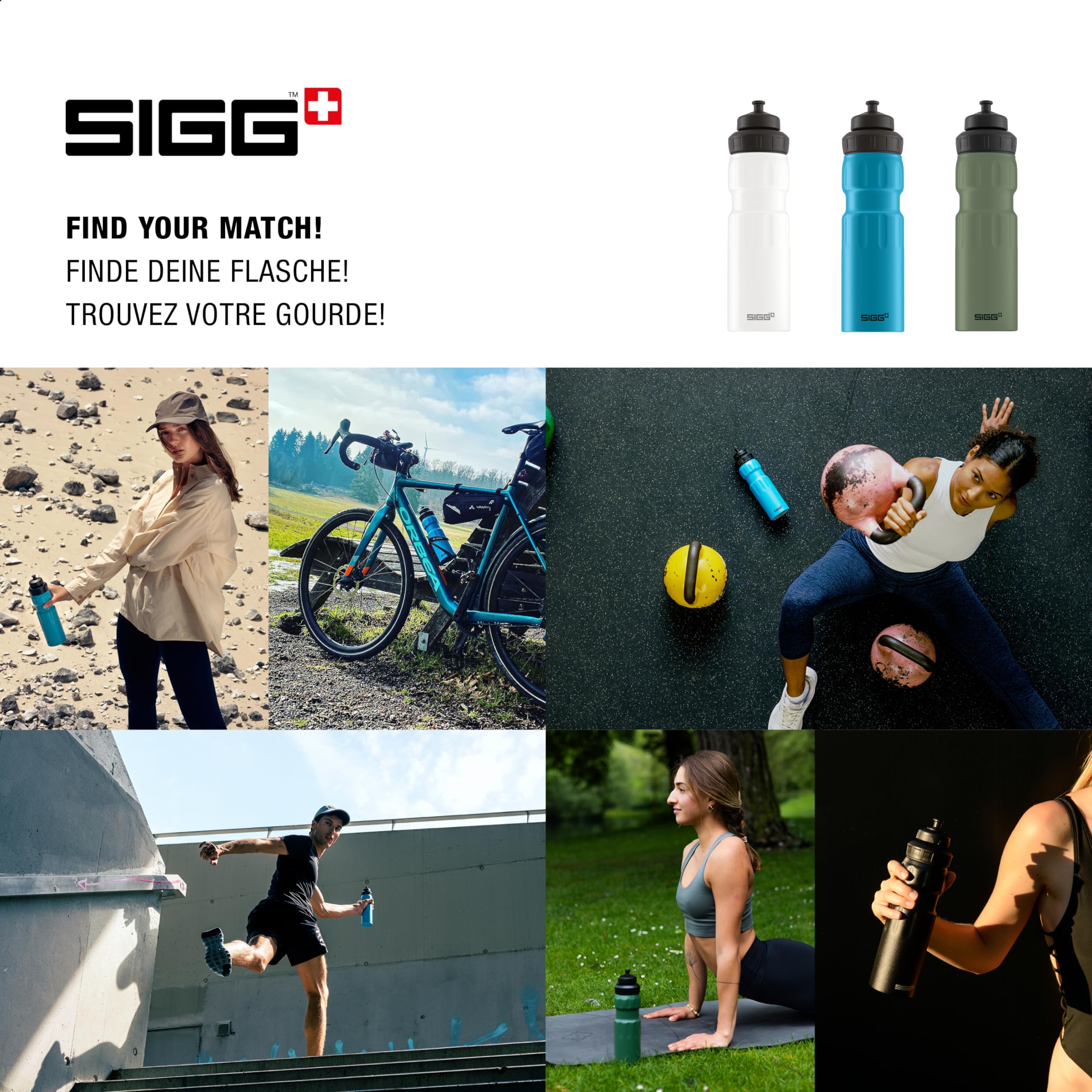 SIGG - Alu Fahrrad Trinkflasche - WMB Sports - Made in Switzerland - 3-Stufen-Sportverschluss - ClimatePartner Zertifiziert - Auslaufsicher - Federleicht - BPA-frei - Sport & Fahrrad Zubehör - 0,75L