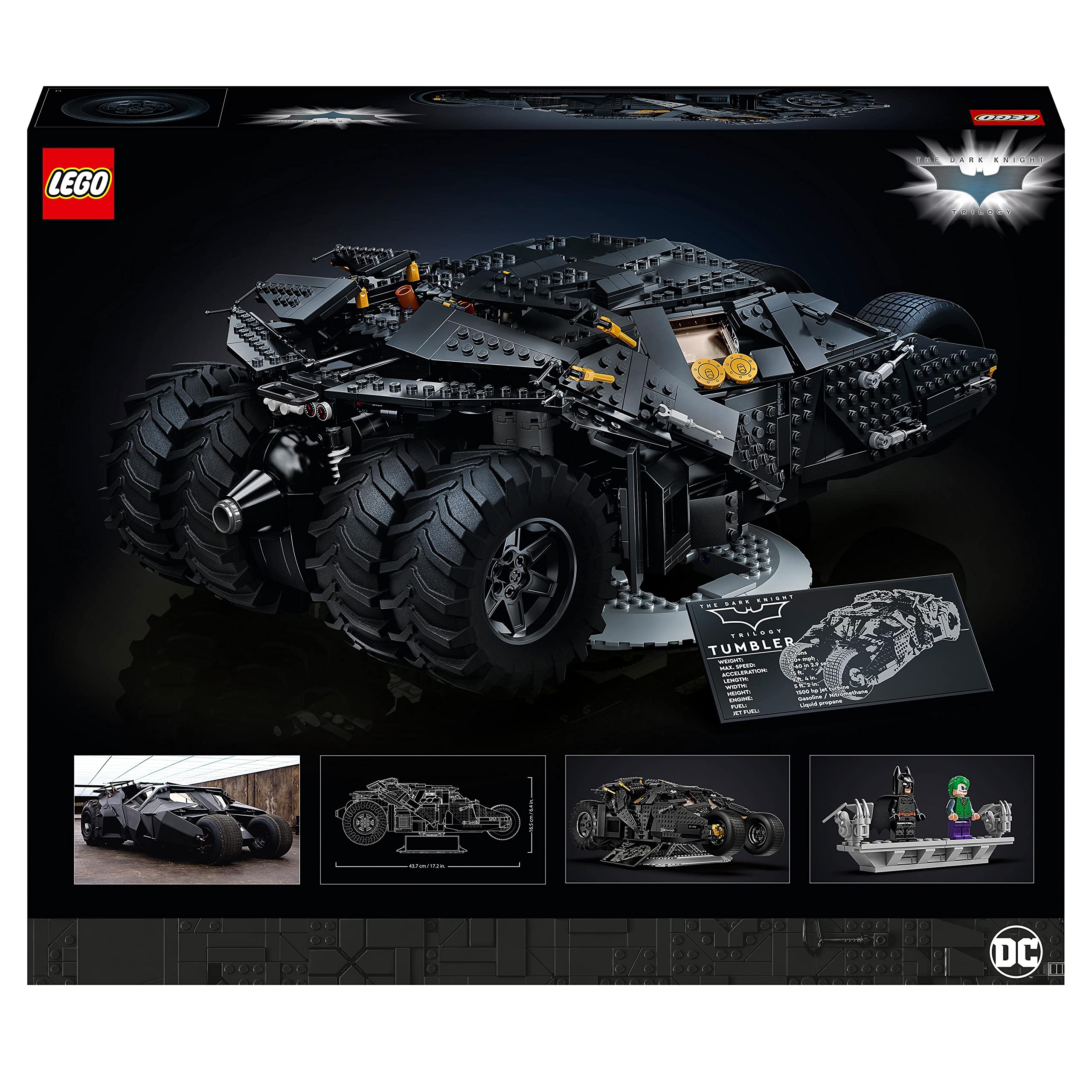 LEGO DC Batman Batmobile Tumbler, Modellino di Auto da Costruire, Kit Modellismo Adulti, Iconica Macchina della Trilogia del Cavaliere Oscuro, Idea Regalo per Uomo o Donna da Collezione 76240