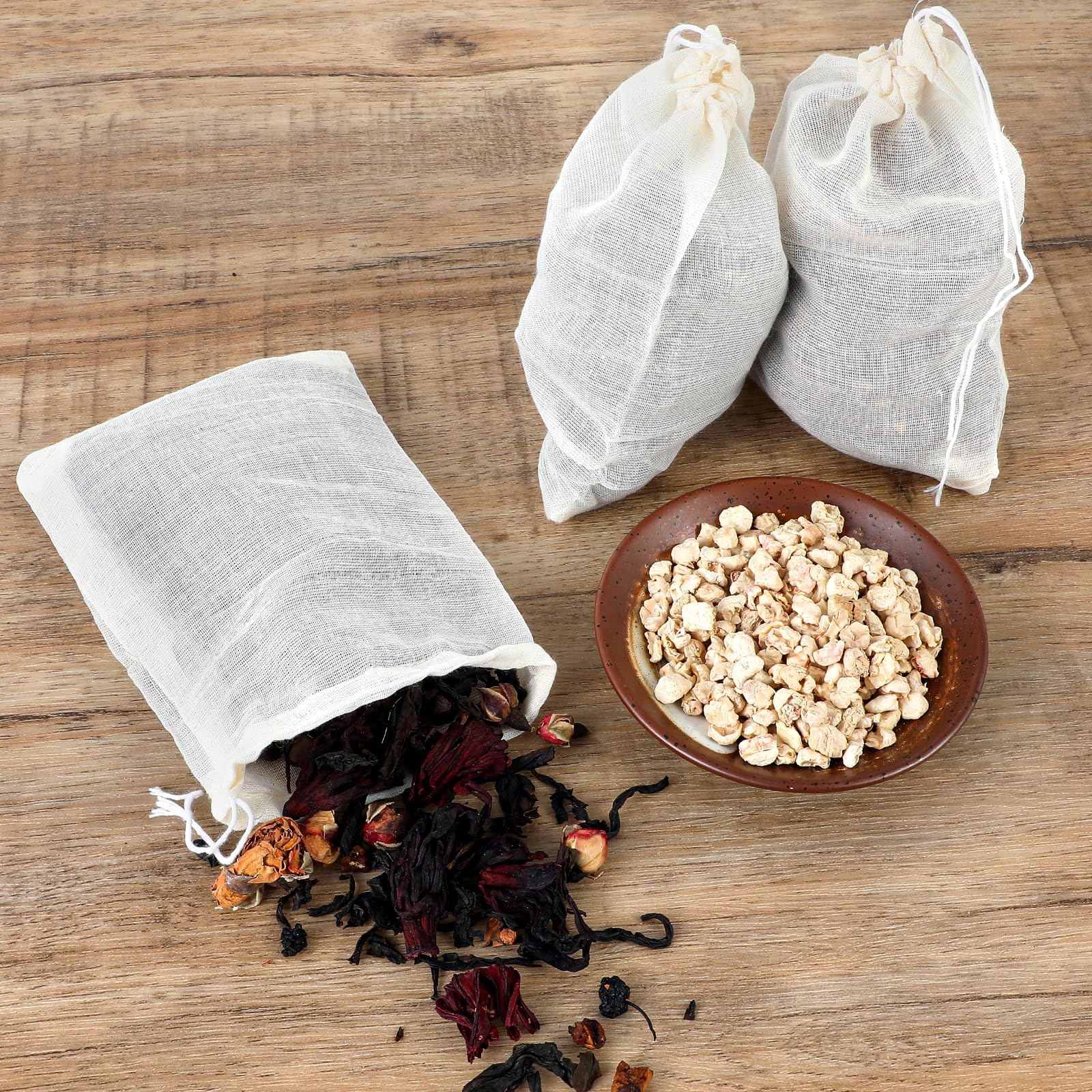 Piriuuo 20 Stück Gewürzsäckchen, Gewürzbeutel Zum Mitkochen